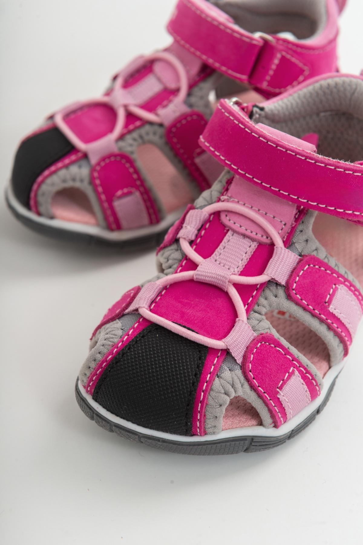 Unisex Çocuk Fuşya Deri Ortopedik Outdoor Çocuk Sandalet - Görsel 3