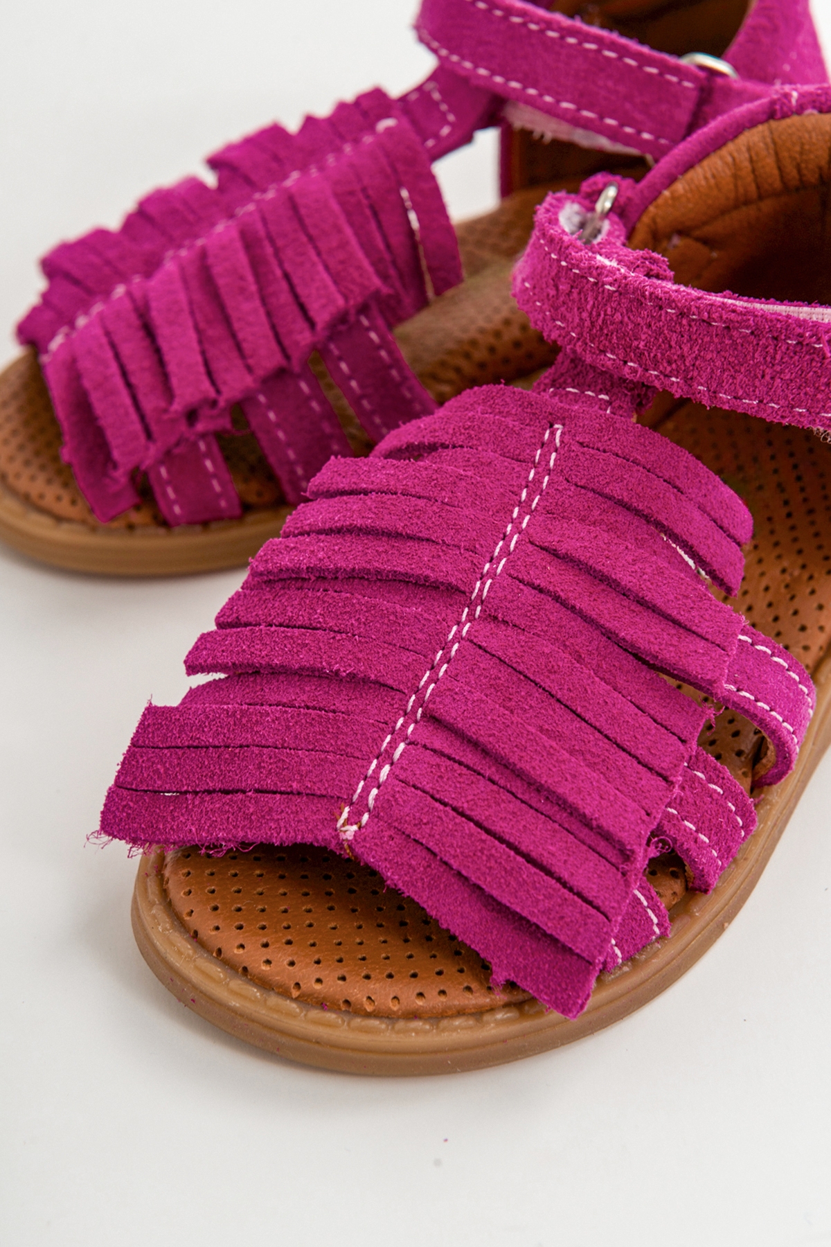 Kız Çocuk Fuşya Deri Ortopedik Destekli Çocuk Sandalet - Görsel 3