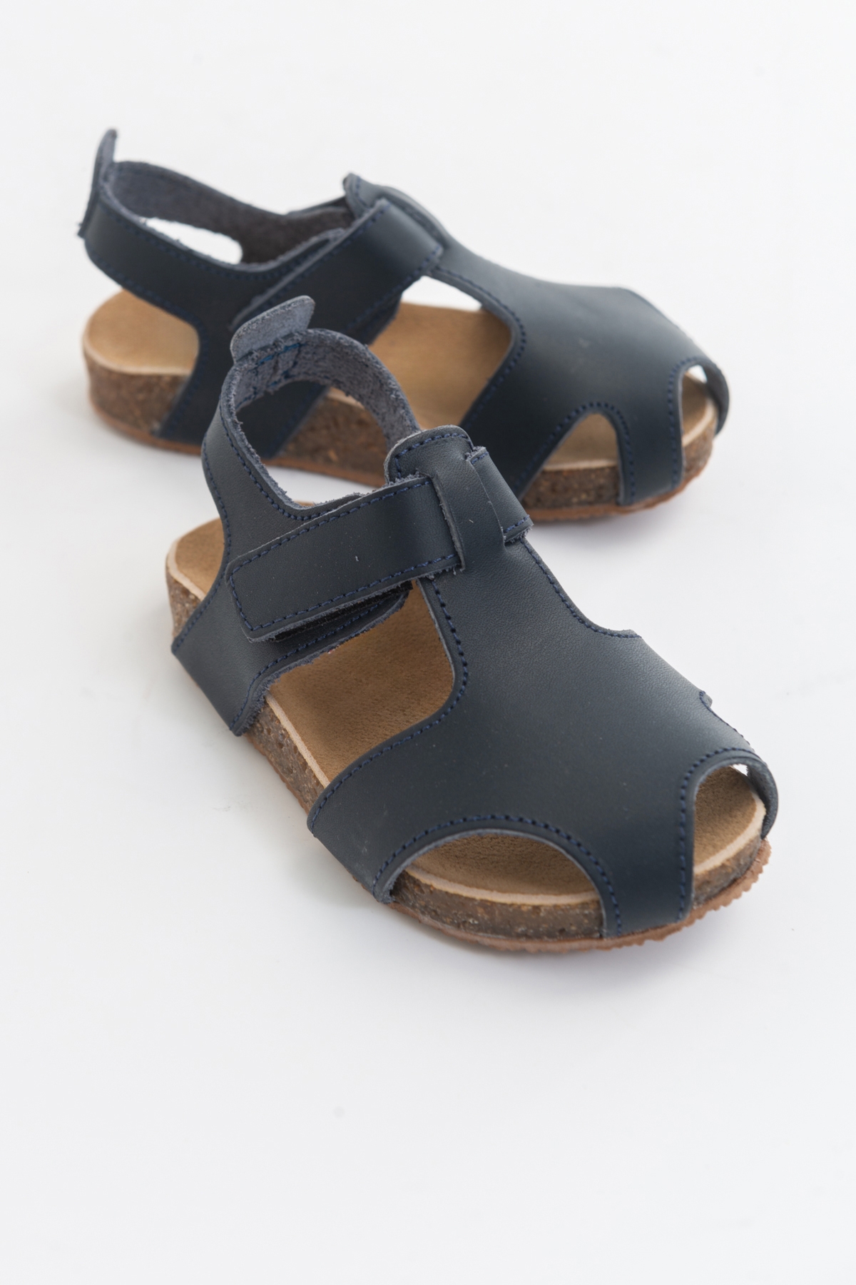 Unisex Çocuk Lacivert Deri Ortopedik Destekli Çocuk Sandalet - Görsel 2