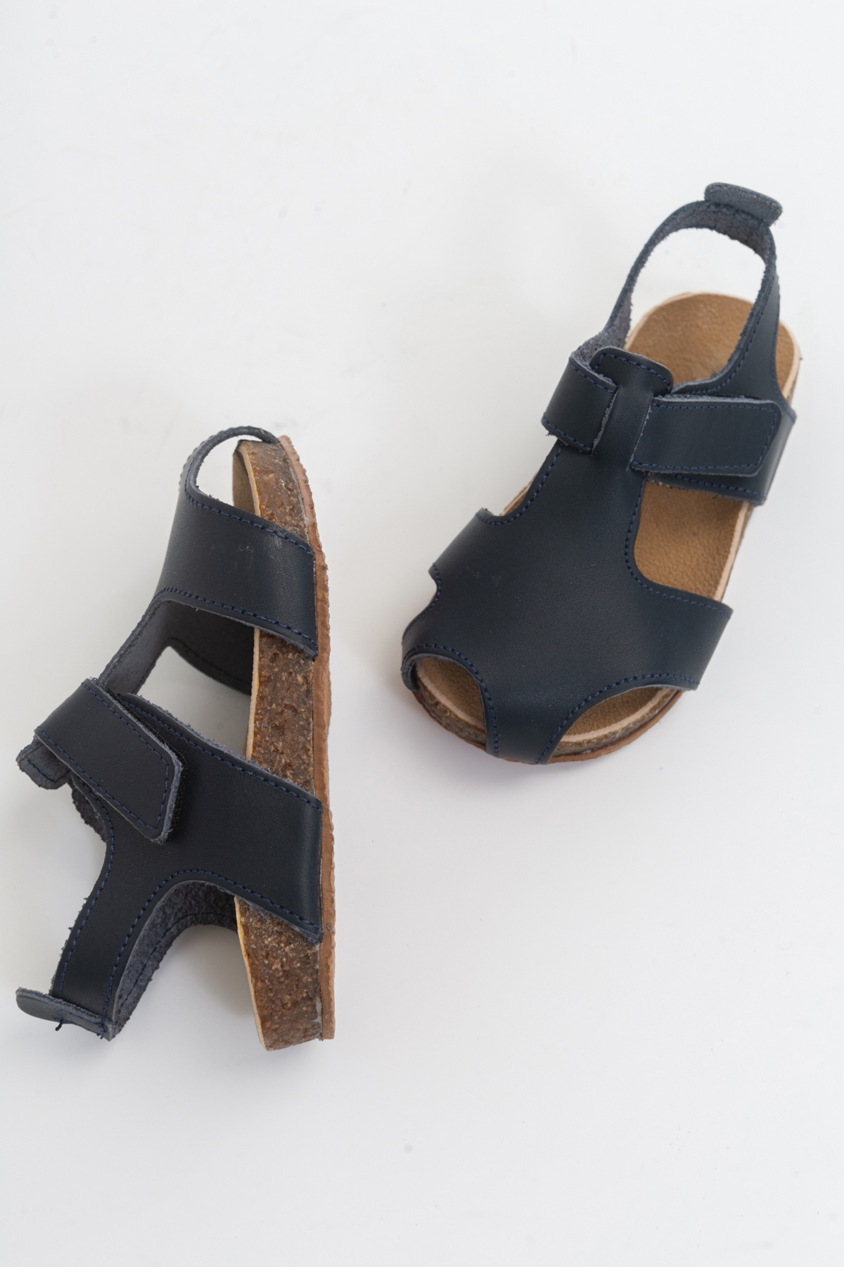 Unisex Çocuk Lacivert Deri Ortopedik Destekli Çocuk Sandalet - Görsel 5