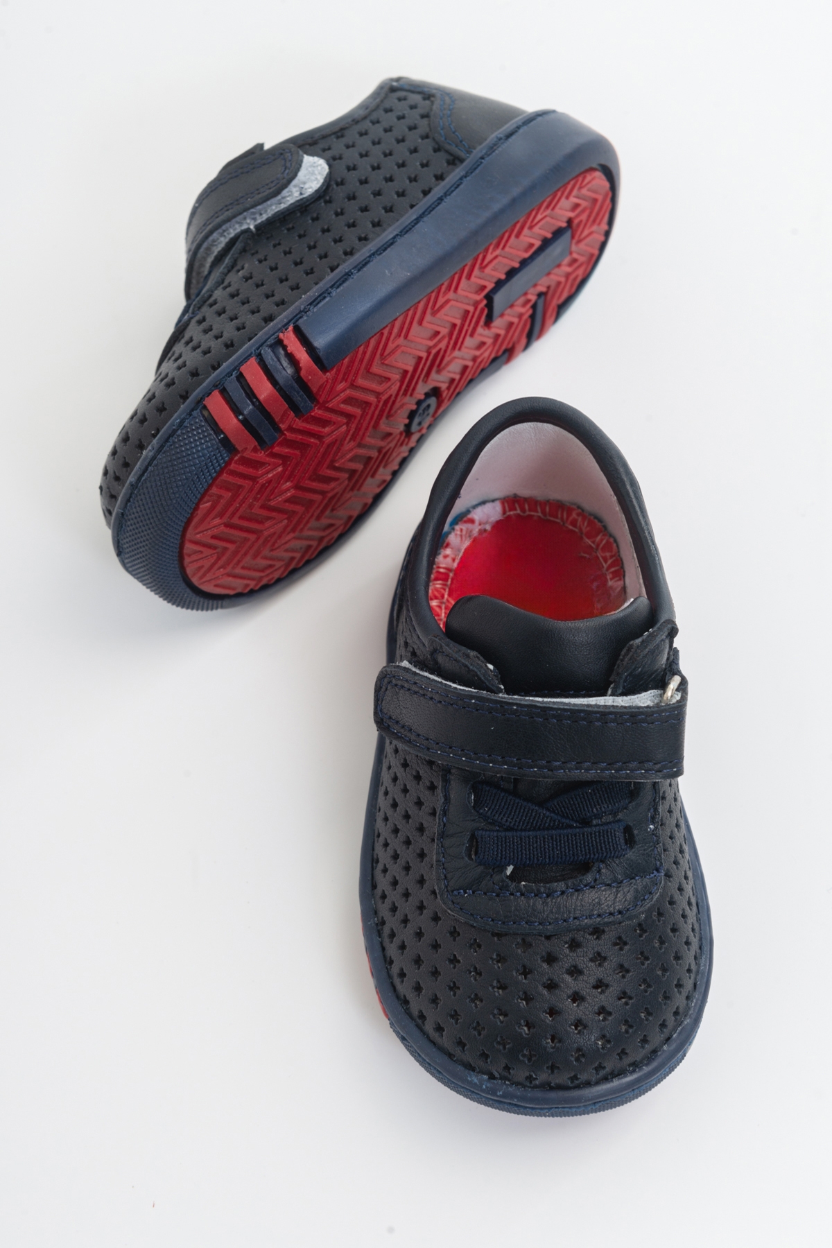 Unisex Çocuk Lacivert Deri Ortopedik Destekli İlk Adım Ayakkabı - Görsel 4