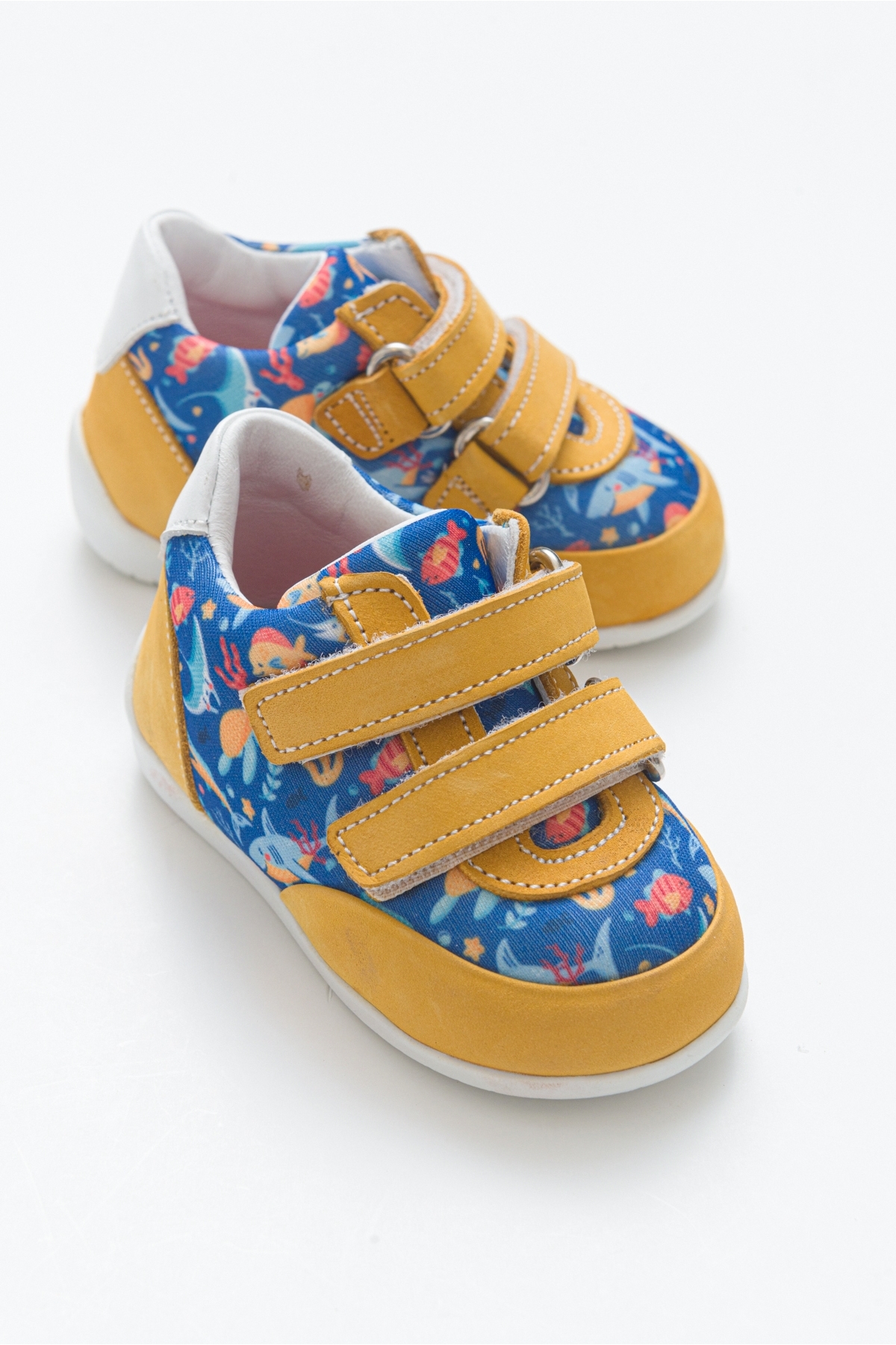 Erkek Çocuk Sarı Deri Ortopedik Destekli İlk Adım Ayakkabı - Görsel 2