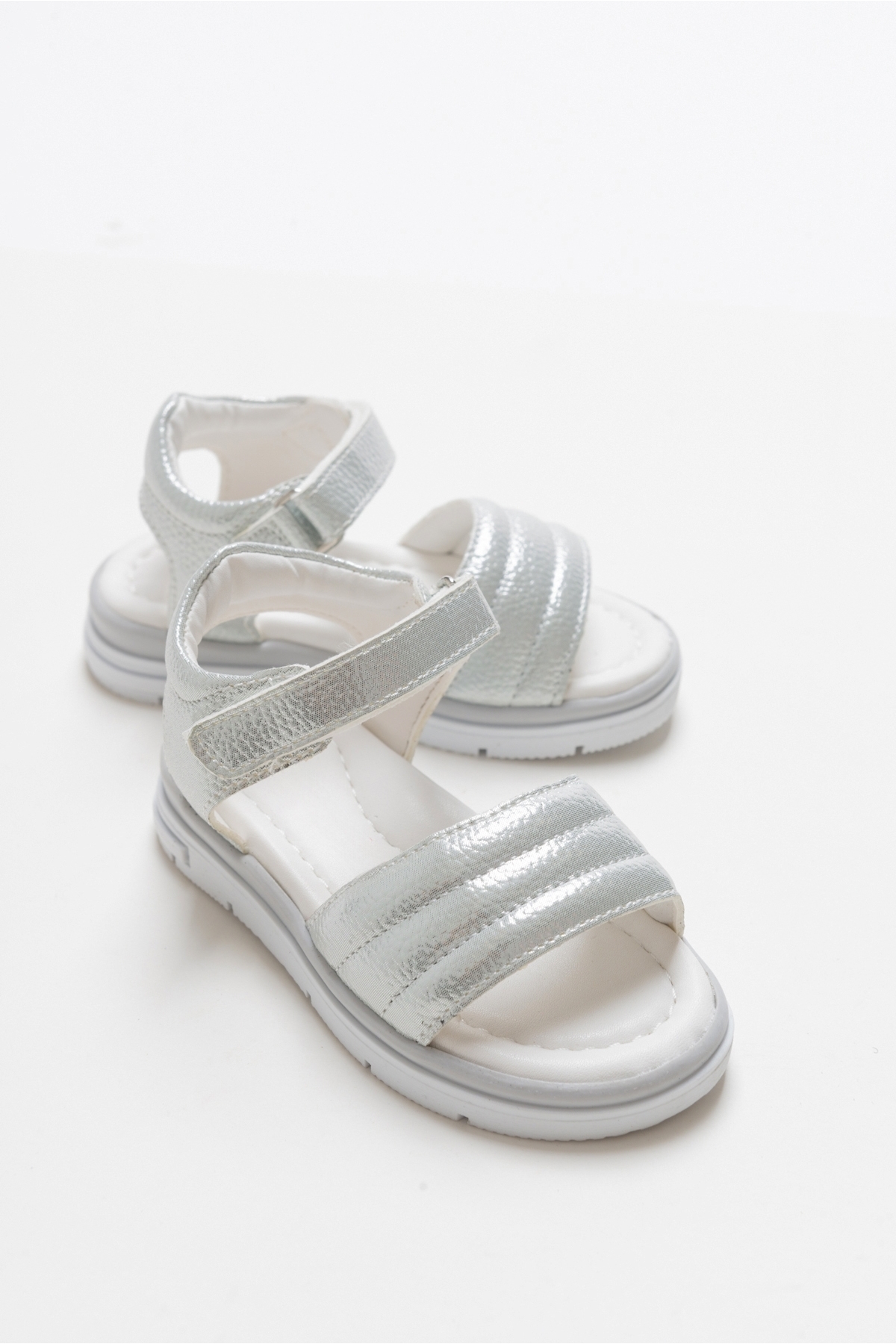 Kız Çocuk Gümüş Ortopedik Destekli Çocuk Sandalet - Görsel 2