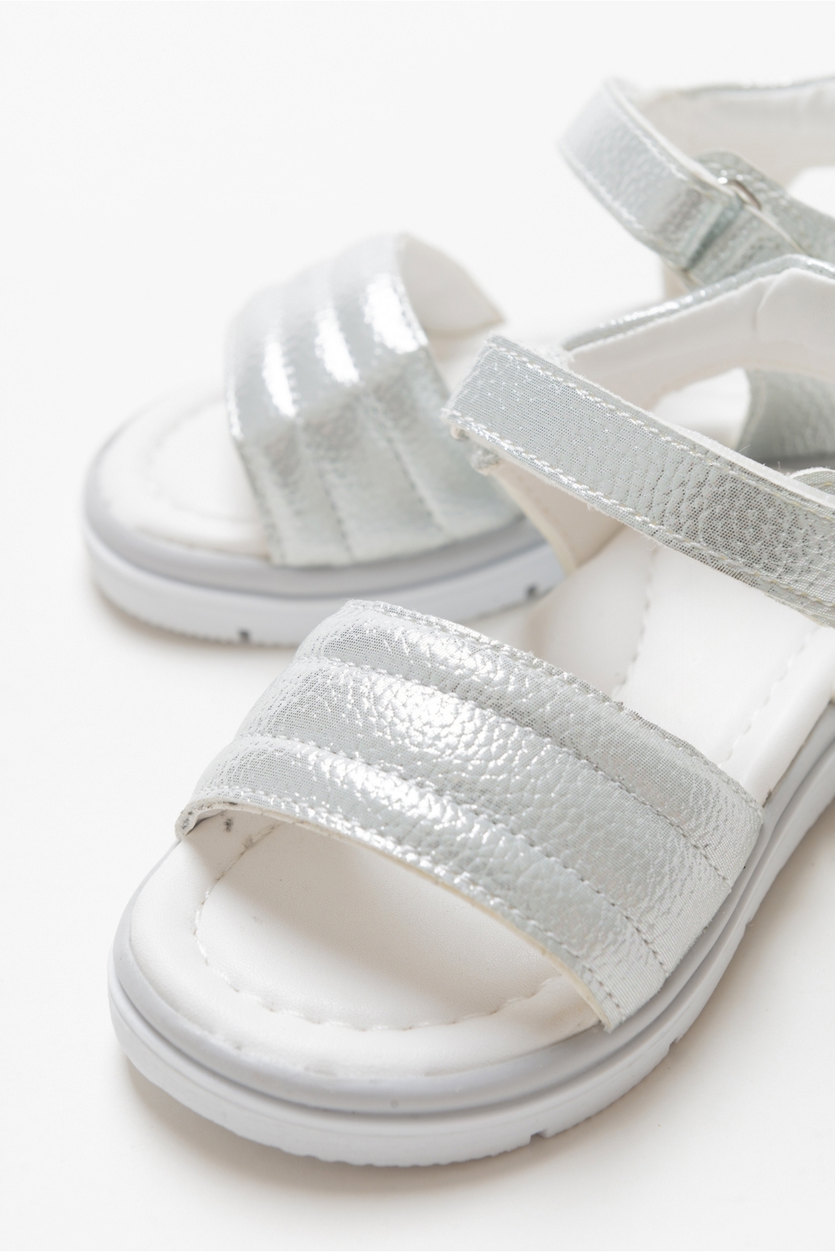 Kız Çocuk Gümüş Ortopedik Destekli Çocuk Sandalet - Görsel 3