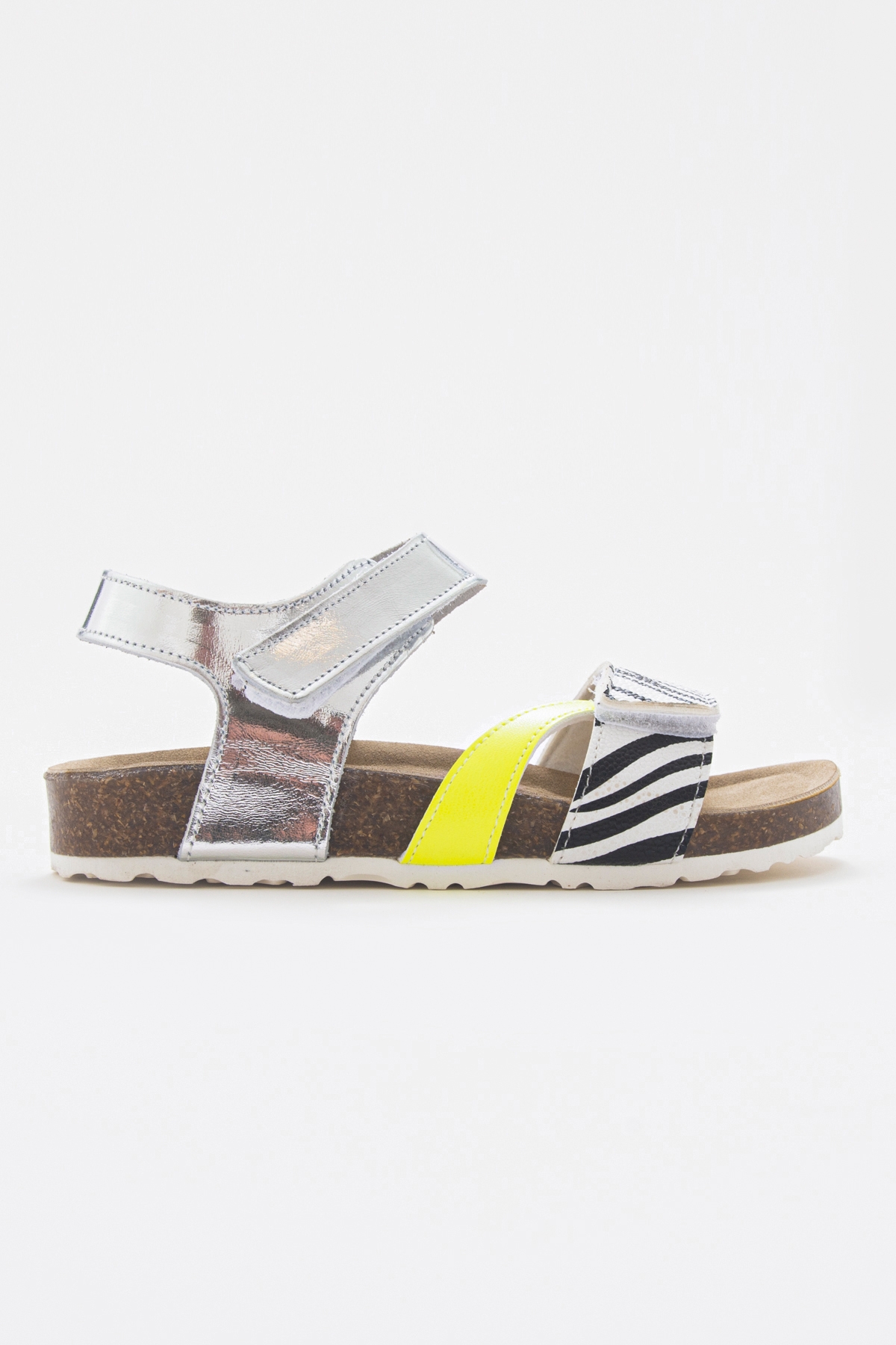 Kız Çocuk Gümüş Deri Ortopedik Destekli Çocuk Sandalet - Görsel 6