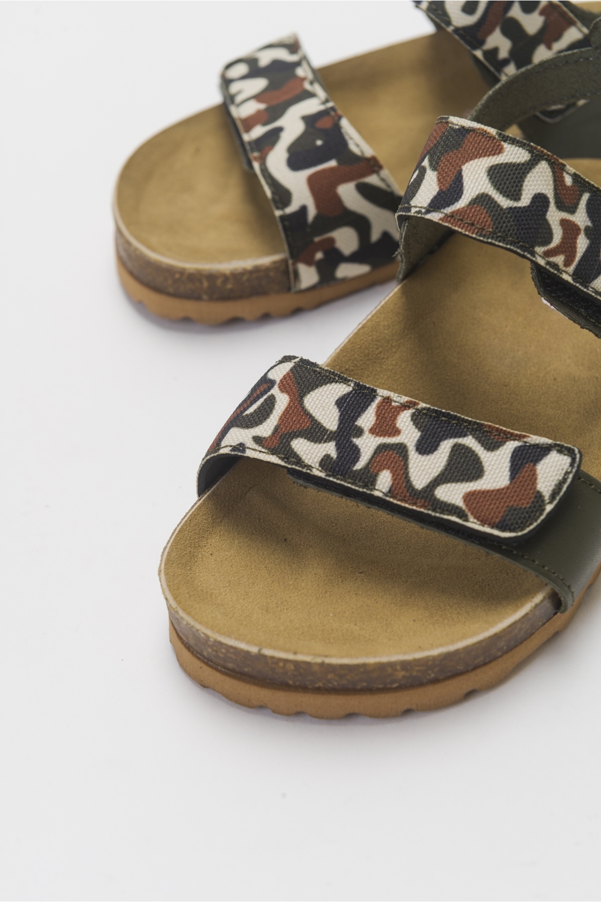 Erkek Çocuk Haki Deri Ortopedik Destekli Çocuk Sandalet - Görsel 3