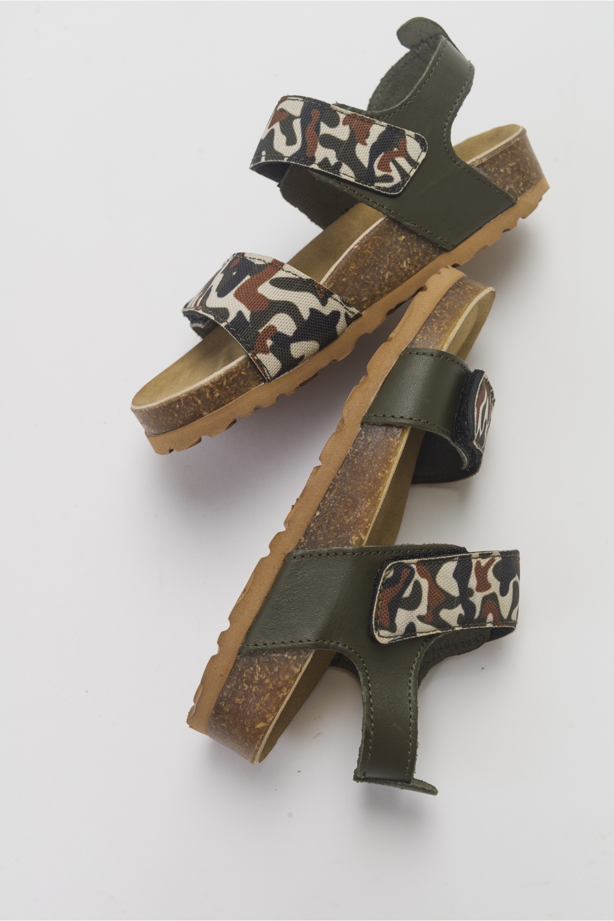 Erkek Çocuk Haki Deri Ortopedik Destekli Çocuk Sandalet - Görsel 4