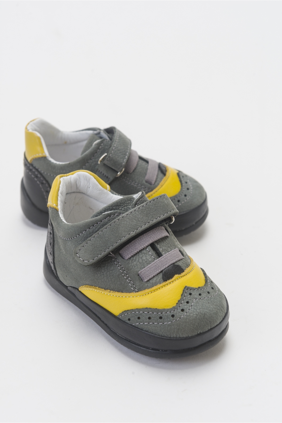 Erkek Çocuk Gri Hakiki Deri İlk Adım Günlük Ayakkabı - Görsel 2