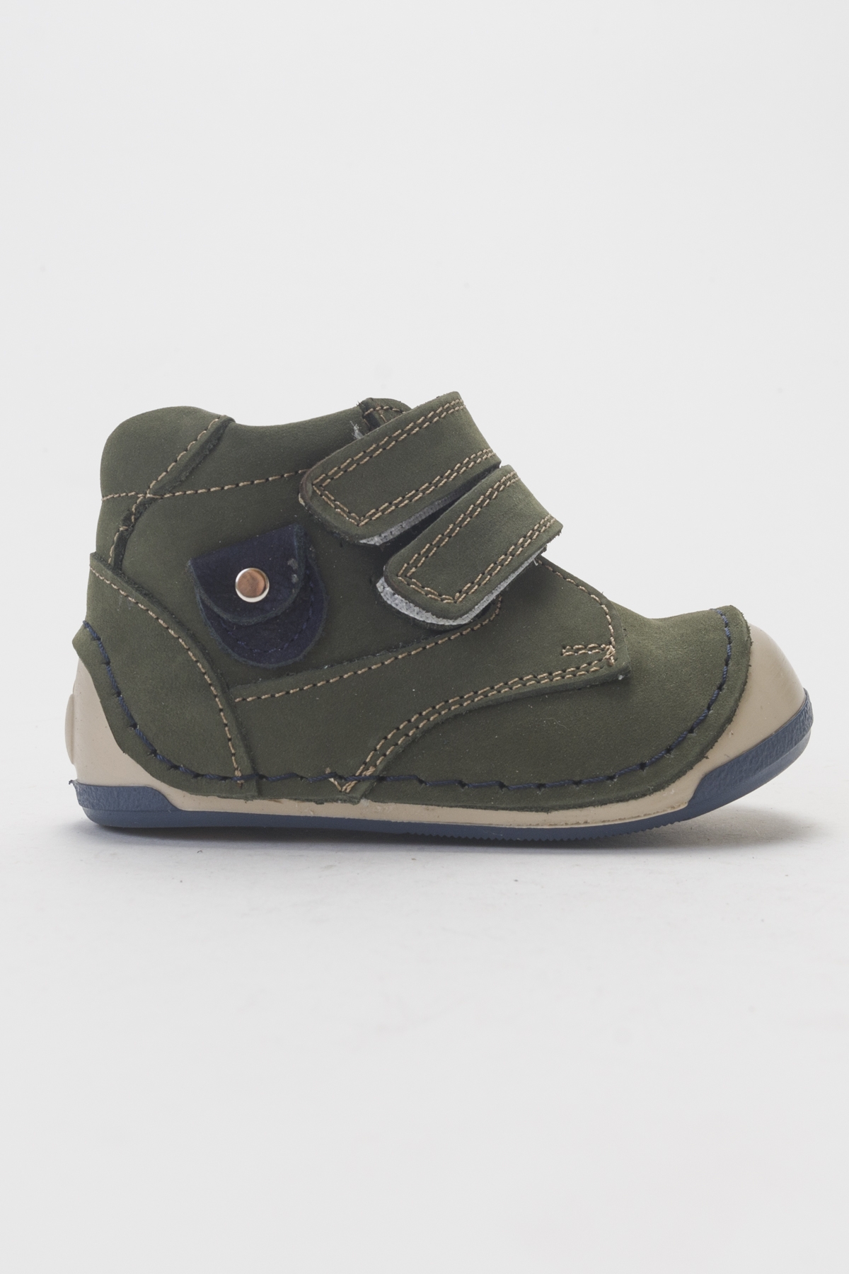 Erkek Çocuk Haki Hakiki Deri İlk Adım Bot - Görsel 5