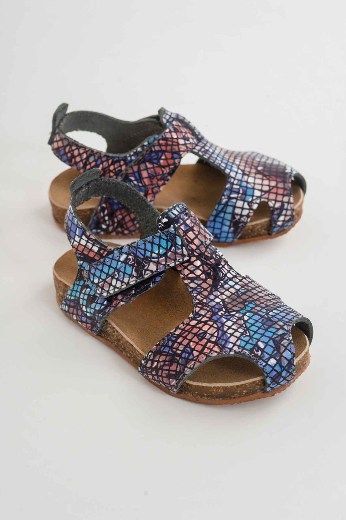 Unisex Çocuk Graffiti Deri Ortopedik Destekli Çocuk Sandalet - Görsel 2