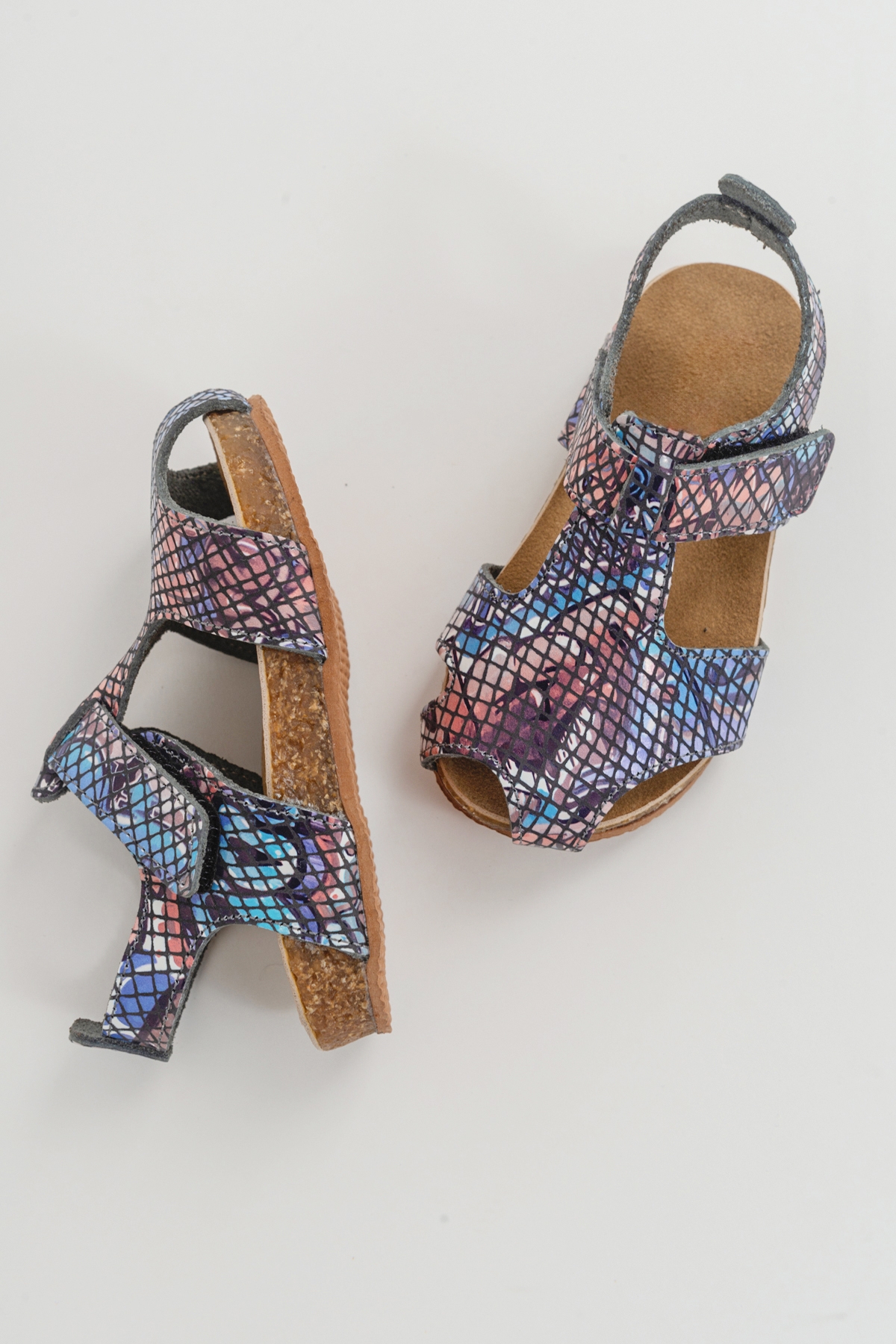 Unisex Çocuk Graffiti Deri Ortopedik Destekli Çocuk Sandalet - Görsel 5