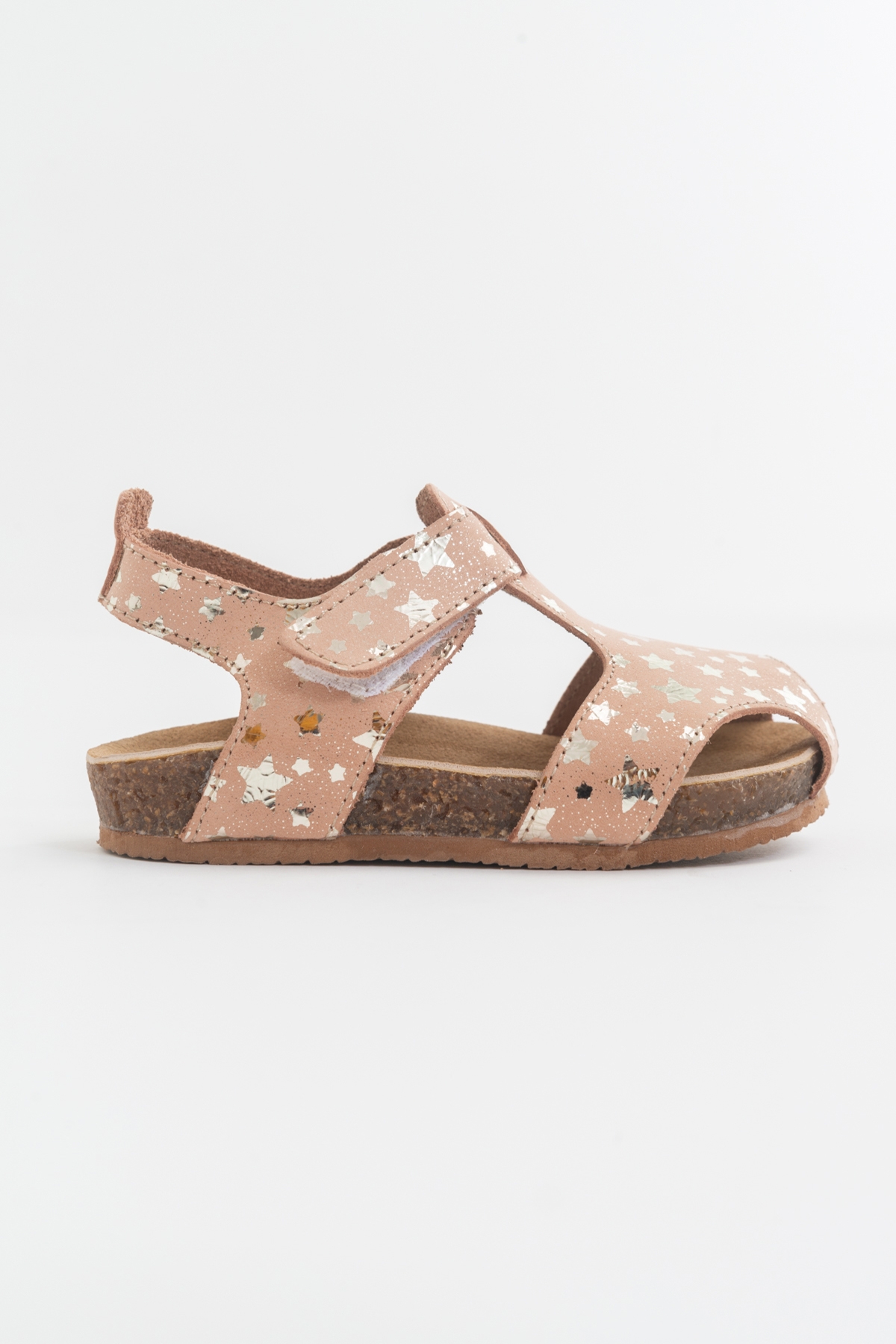 Unisex Çocuk Yıldızlı Pudra Deri Ortopedik Destekli Çocuk Sandalet - Görsel 6
