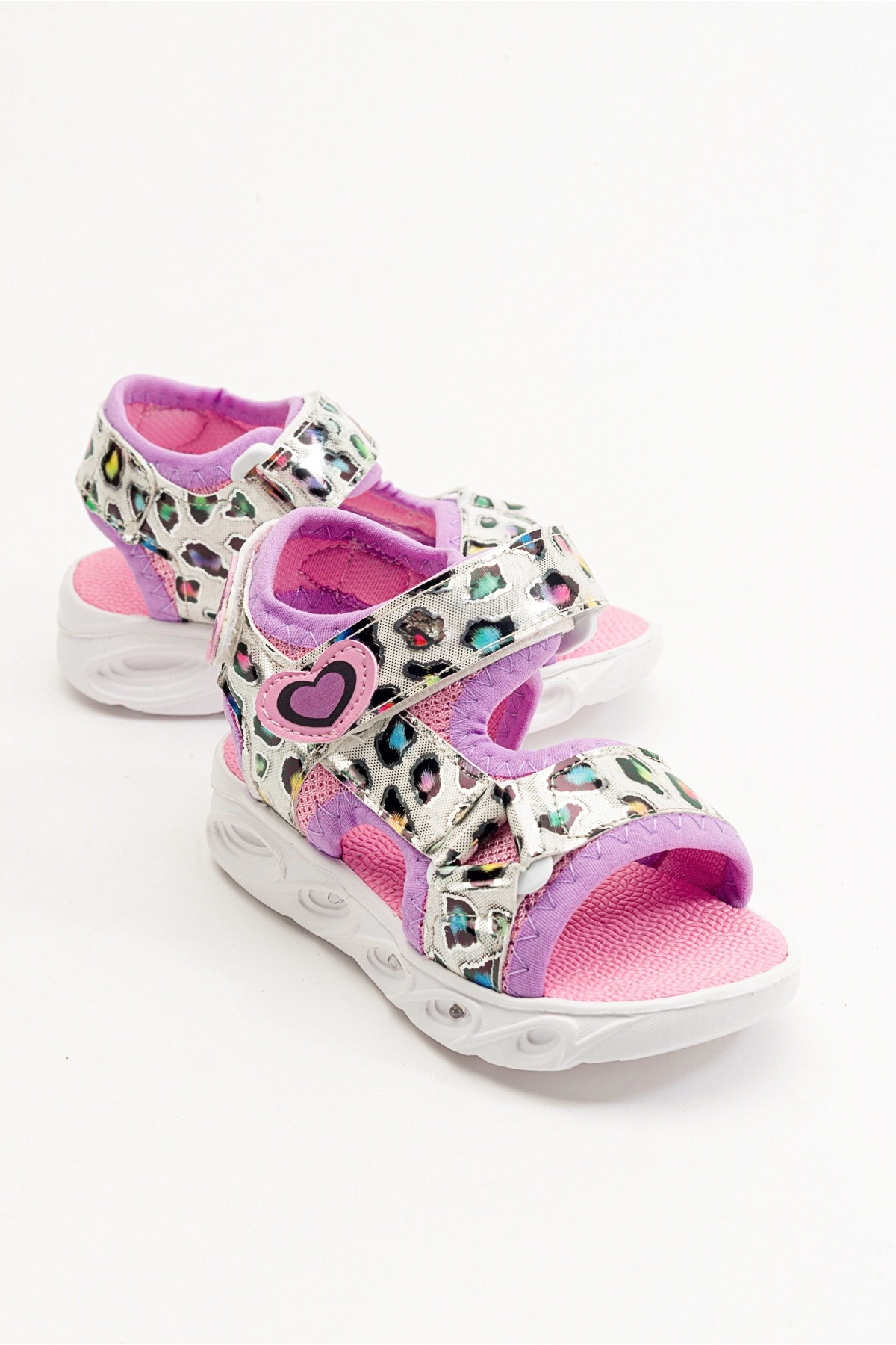 Kız Çocuk Pembe Işıklı Anatomik Hafif Spor Sandalet - Görsel 2
