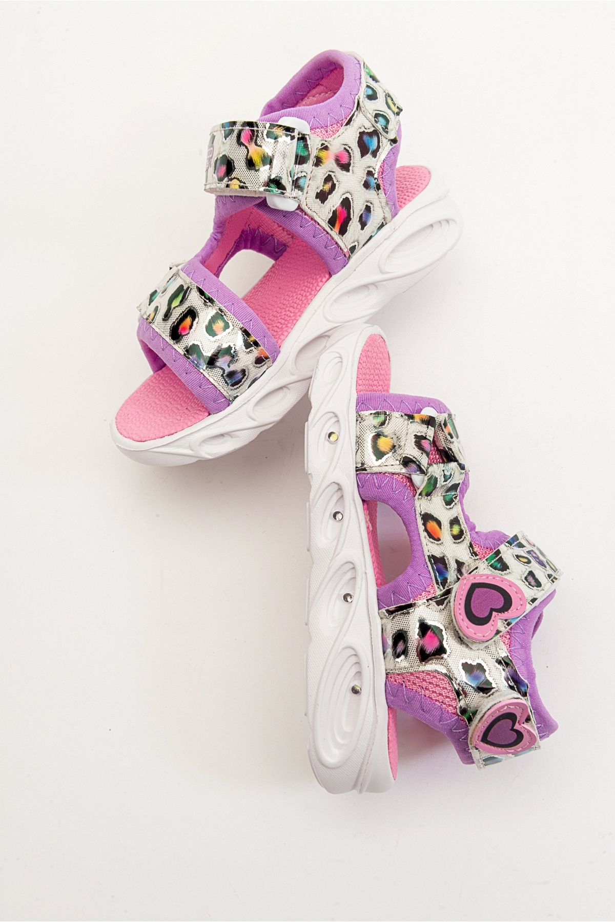 Kız Çocuk Pembe Işıklı Anatomik Hafif Spor Sandalet - Görsel 5