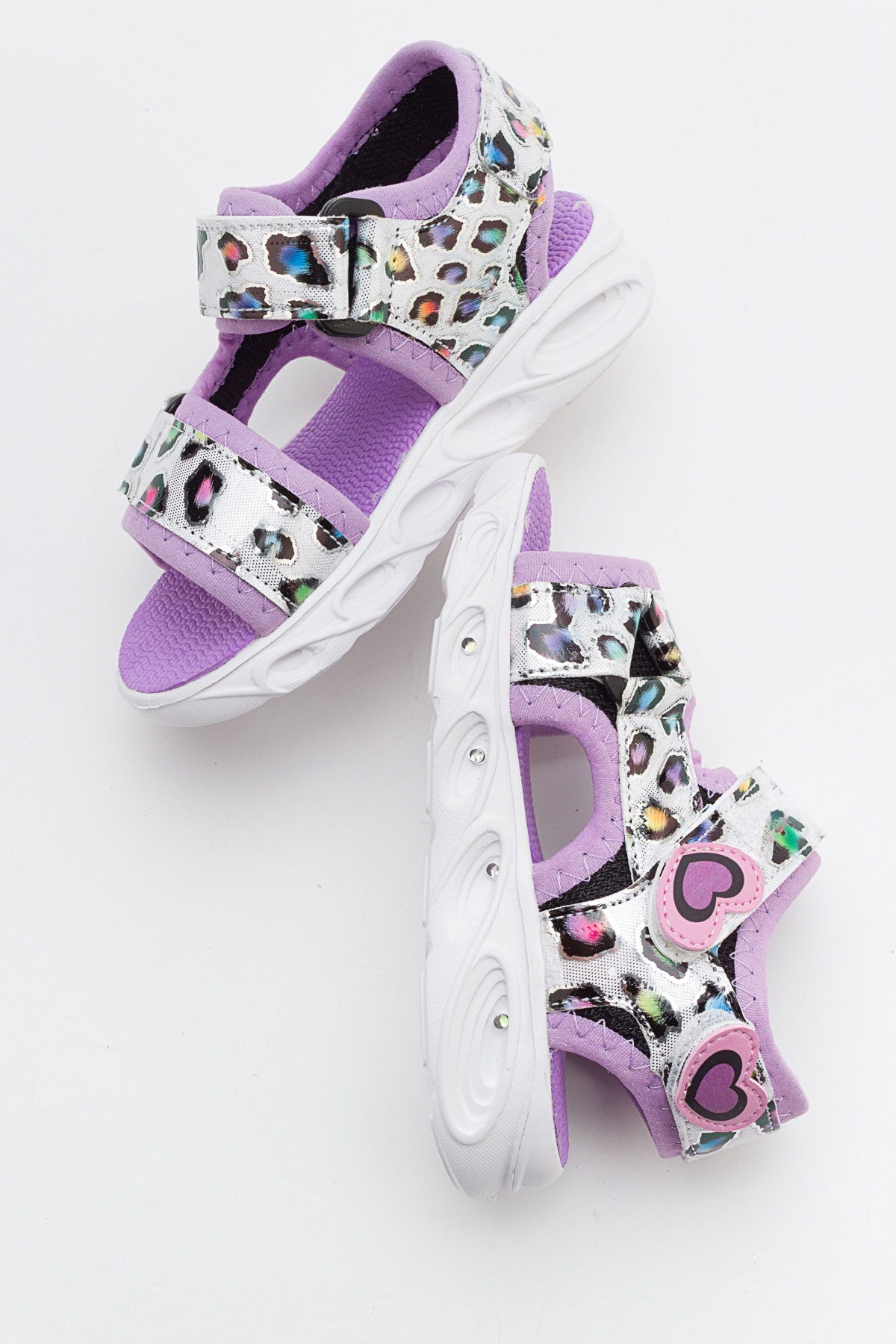 Kız Çocuk Lila Işıklı Anatomik Hafif Spor Sandalet - Görsel 5