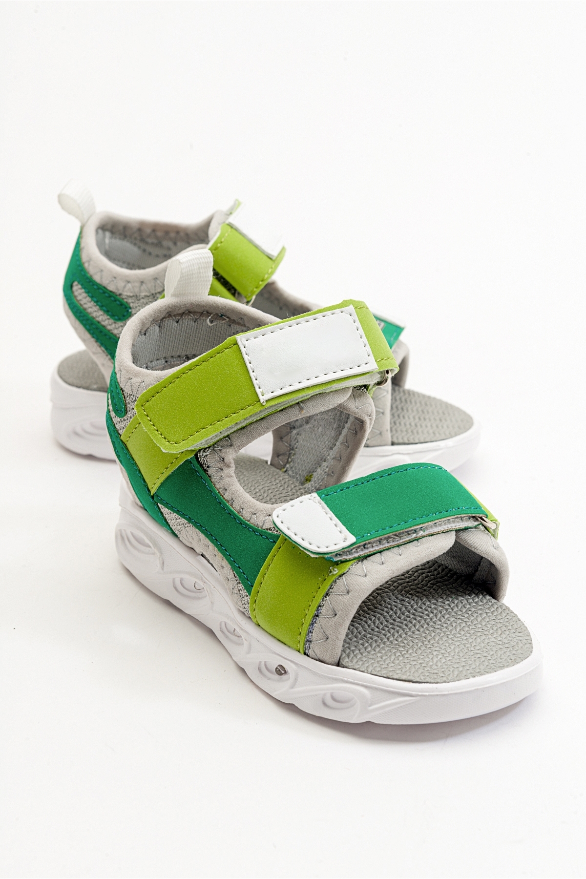 Erkek Çocuk Yeşil Işıklı Anatomik Hafif Spor Sandalet - Görsel 2