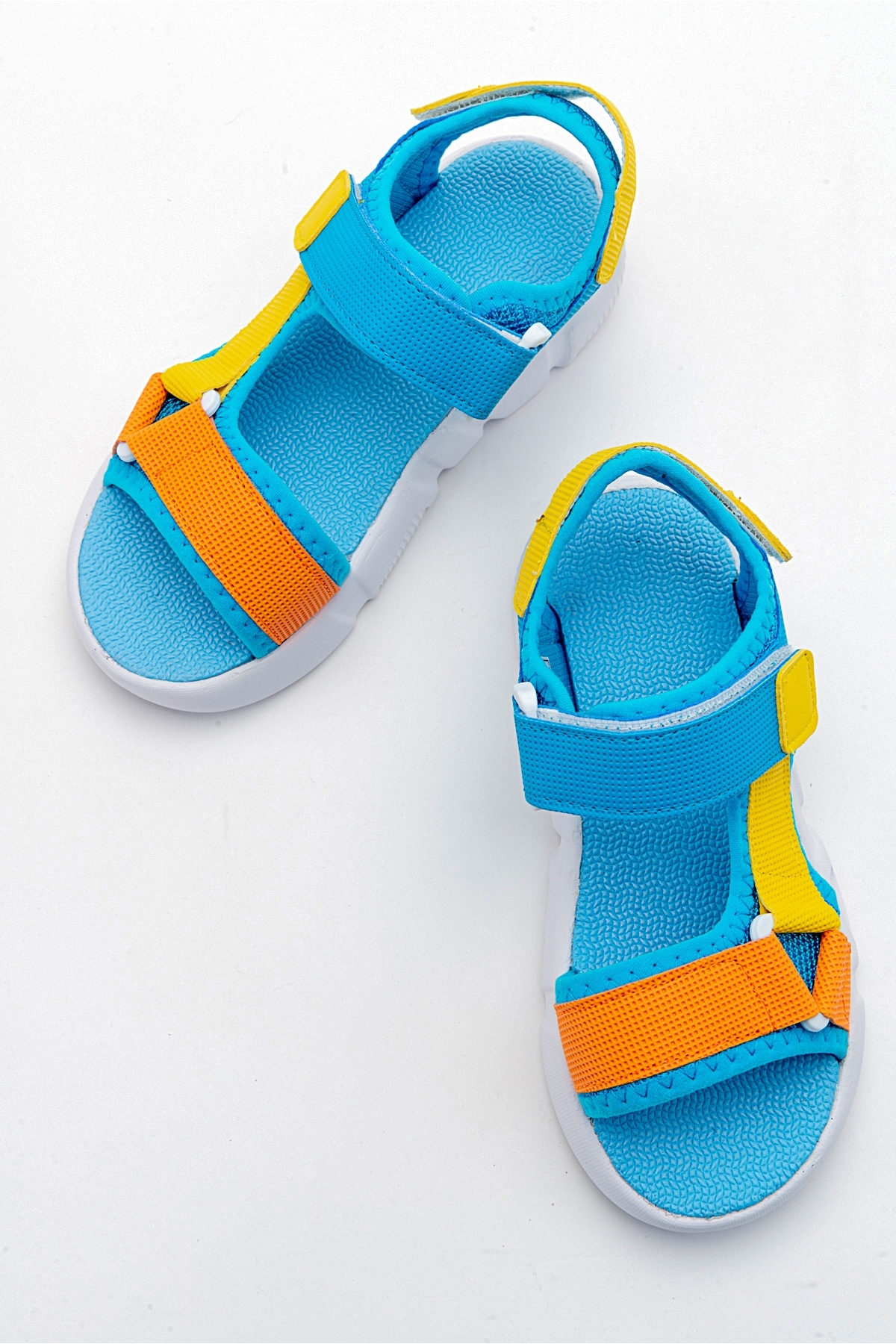 Erkek Çocuk Mavi-Saks Anatomik Hafif Spor Sandalet - Görsel 4