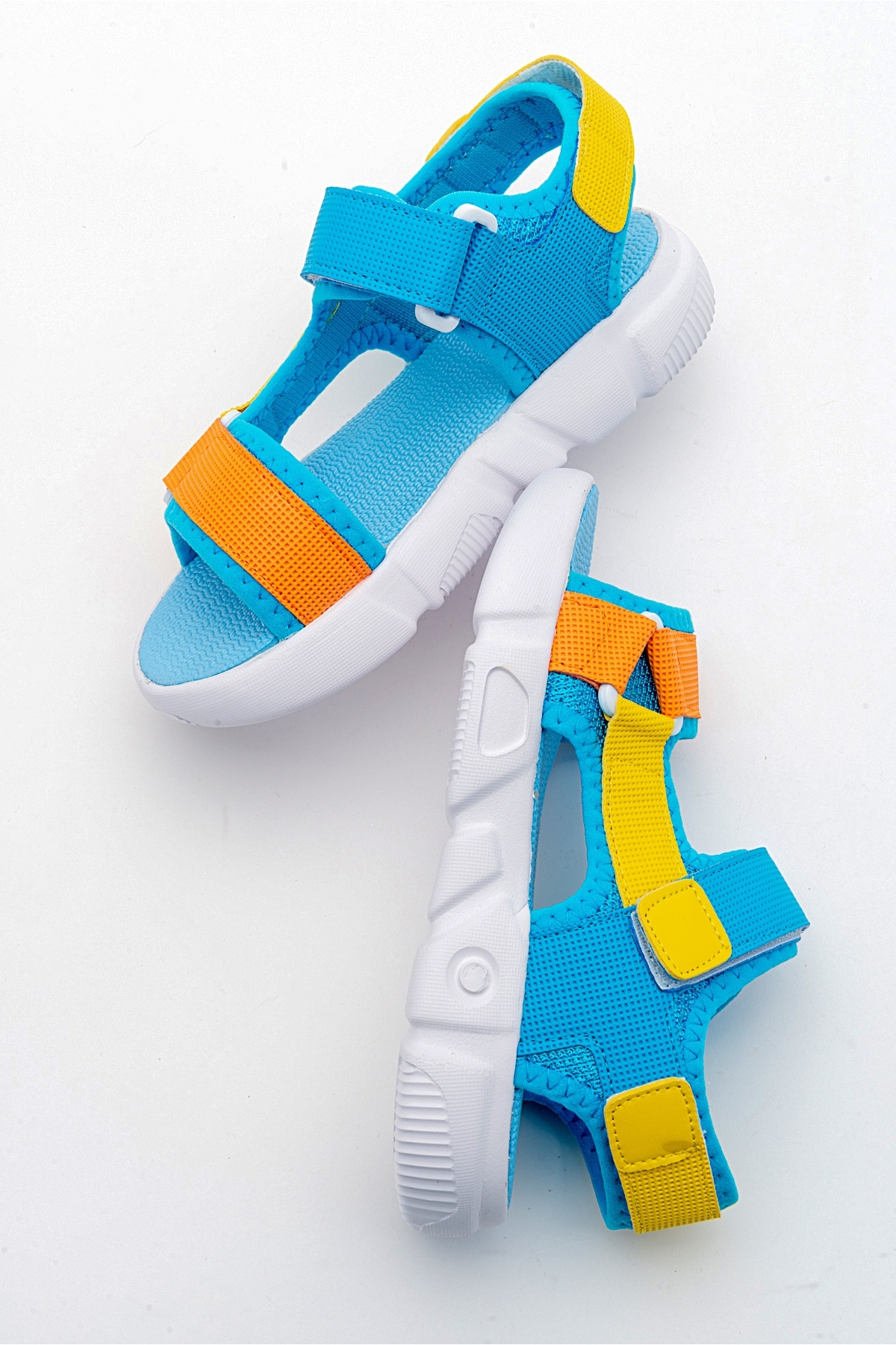 Erkek Çocuk Mavi-Saks Anatomik Hafif Spor Sandalet - Görsel 5