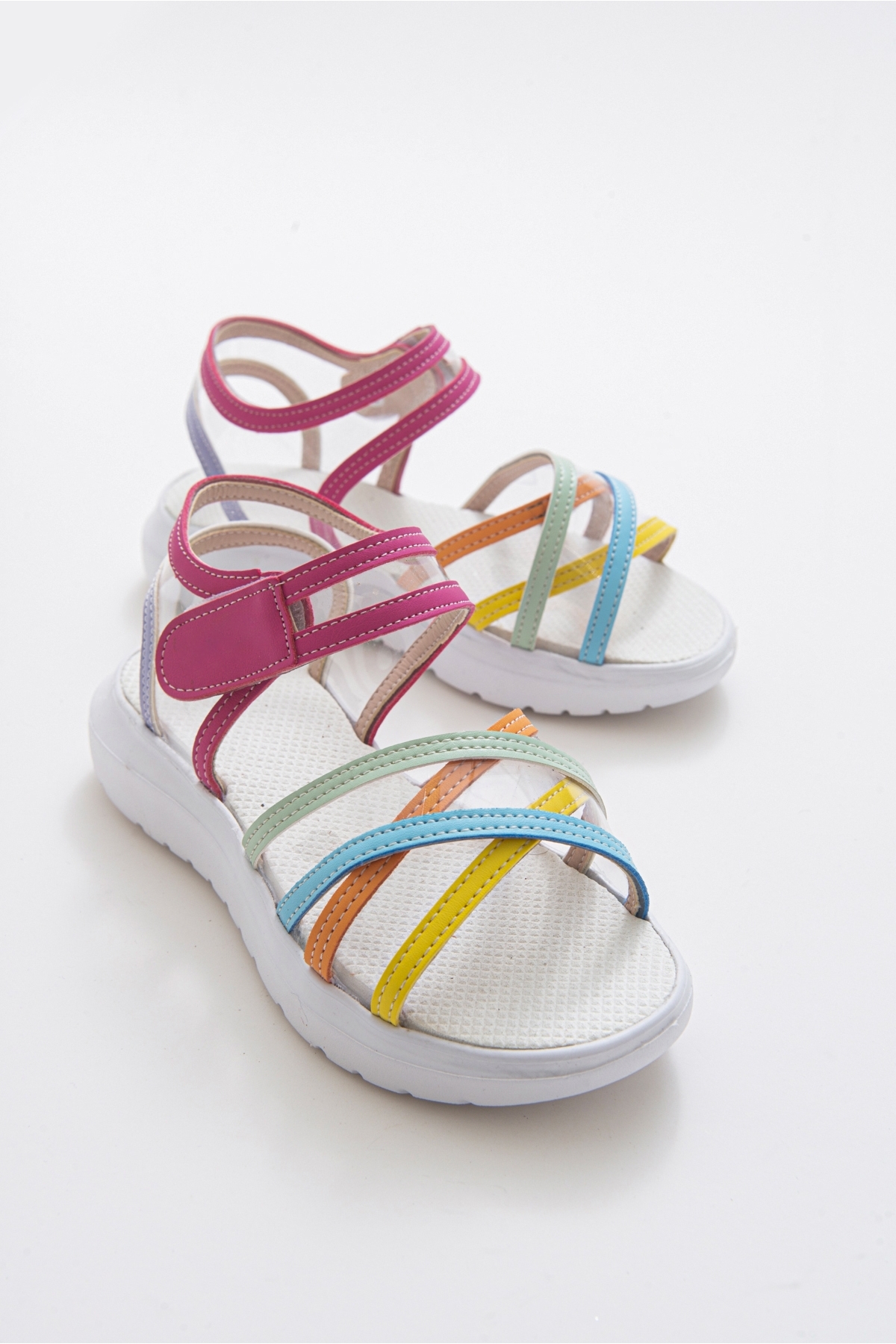 Kız Çocuk Gökkuşağı Anatomik Hafif Günlük Sandalet - Görsel 2