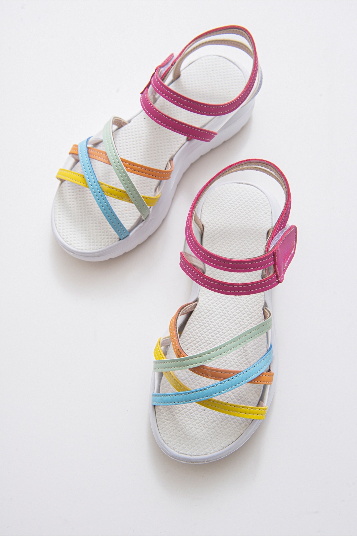 Kız Çocuk Gökkuşağı Anatomik Hafif Günlük Sandalet - Görsel 4