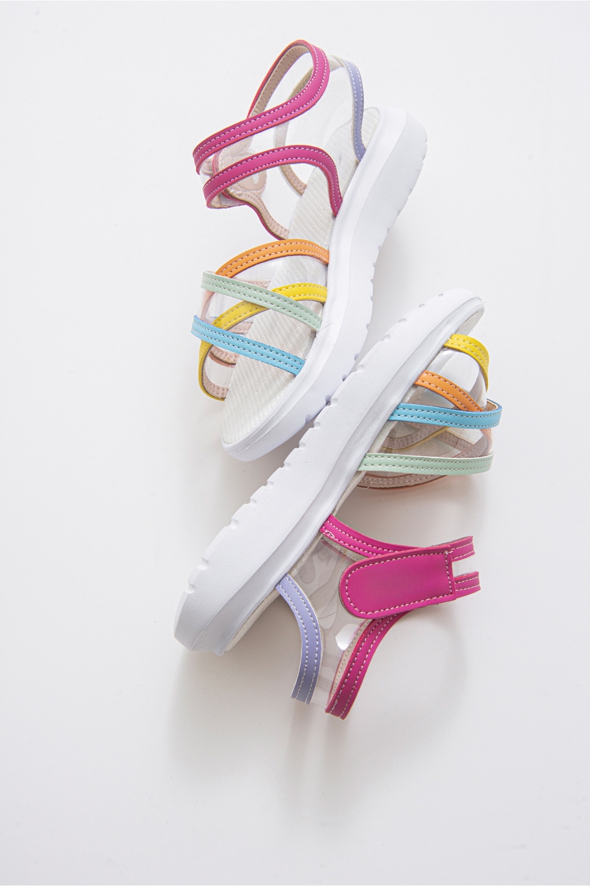 Kız Çocuk Gökkuşağı Anatomik Hafif Günlük Sandalet - Görsel 5