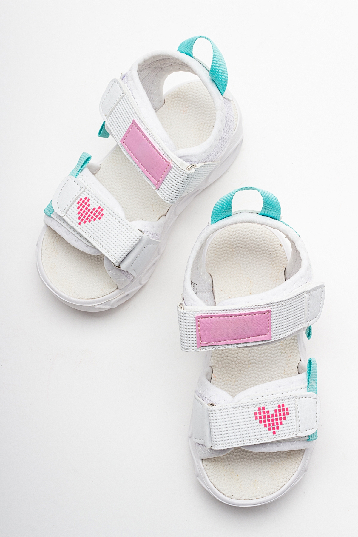 Kız Çocuk Beyaz Işıklı Anatomik Hafif Spor Sandalet - Görsel 3