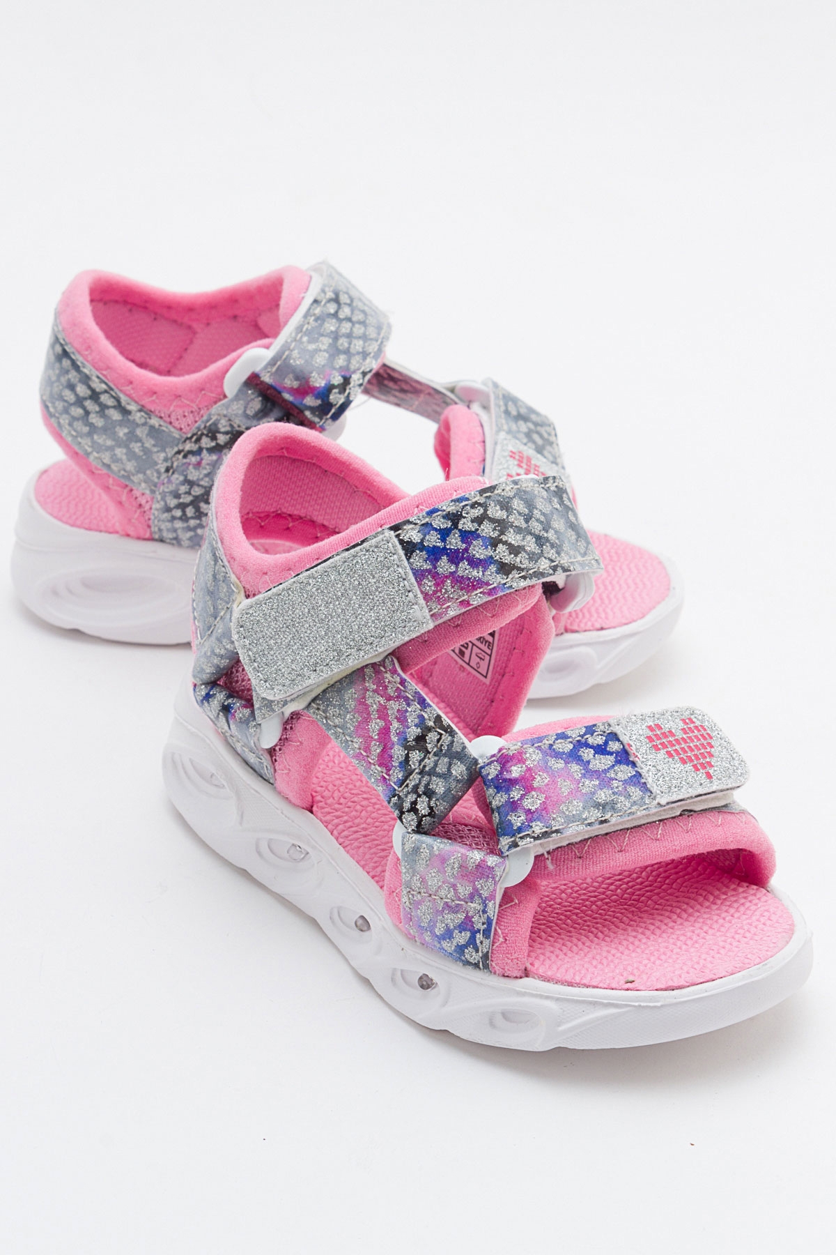 Kız Çocuk Gümüş Işıklı Anatomik Hafif Spor Sandalet - Görsel 2