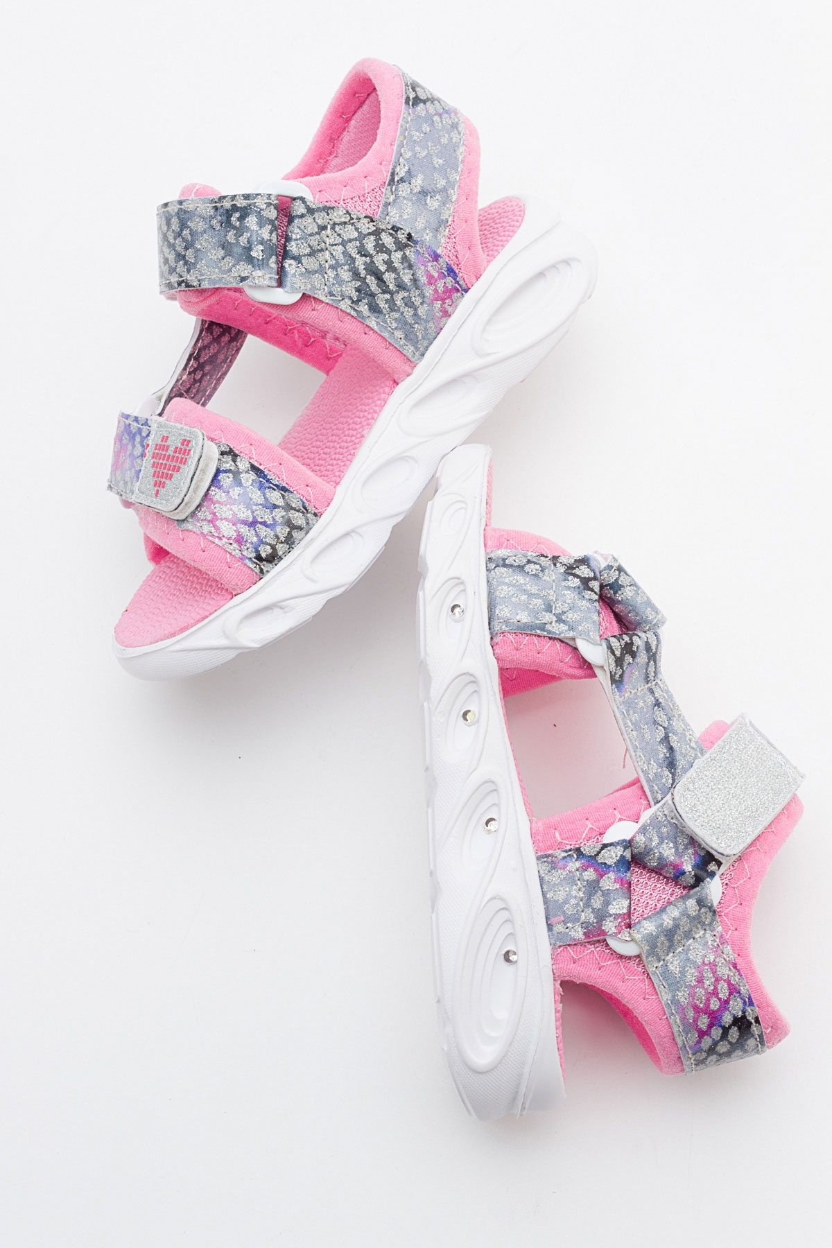 Kız Çocuk Gümüş Işıklı Anatomik Hafif Spor Sandalet - Görsel 5