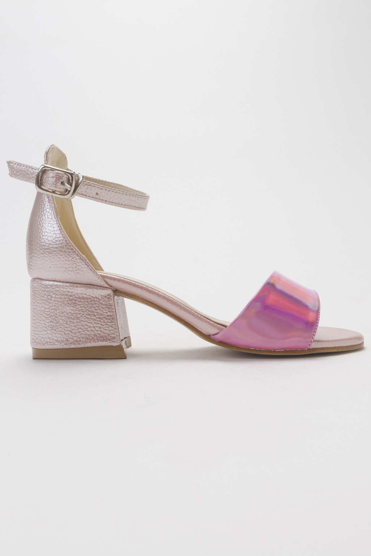 Kız Çocuk Pudra Topuklu Abiye Ayakkabı - Görsel 6