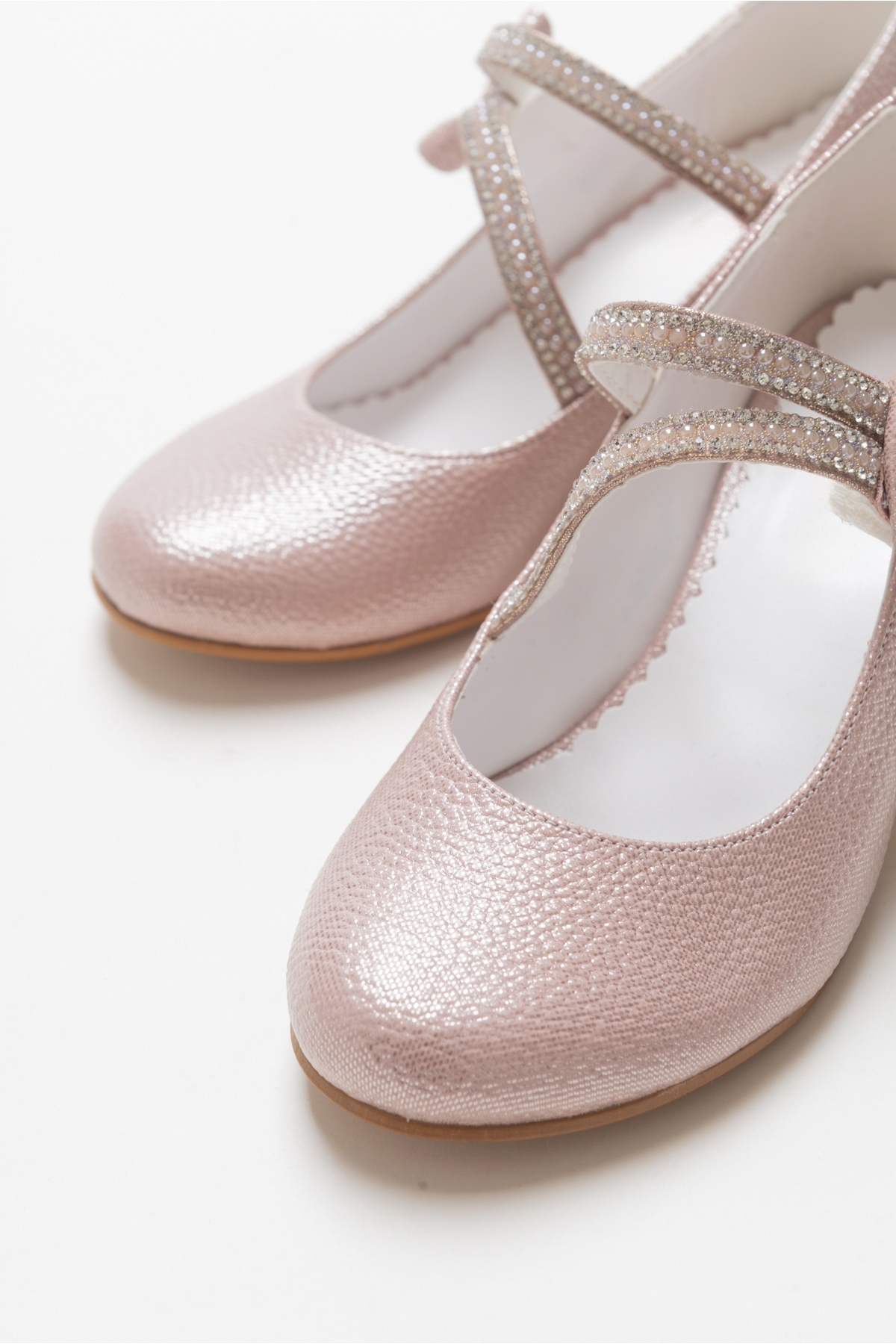Kız Çocuk Pudra Topuklu Abiye Ayakkabı - Görsel 3