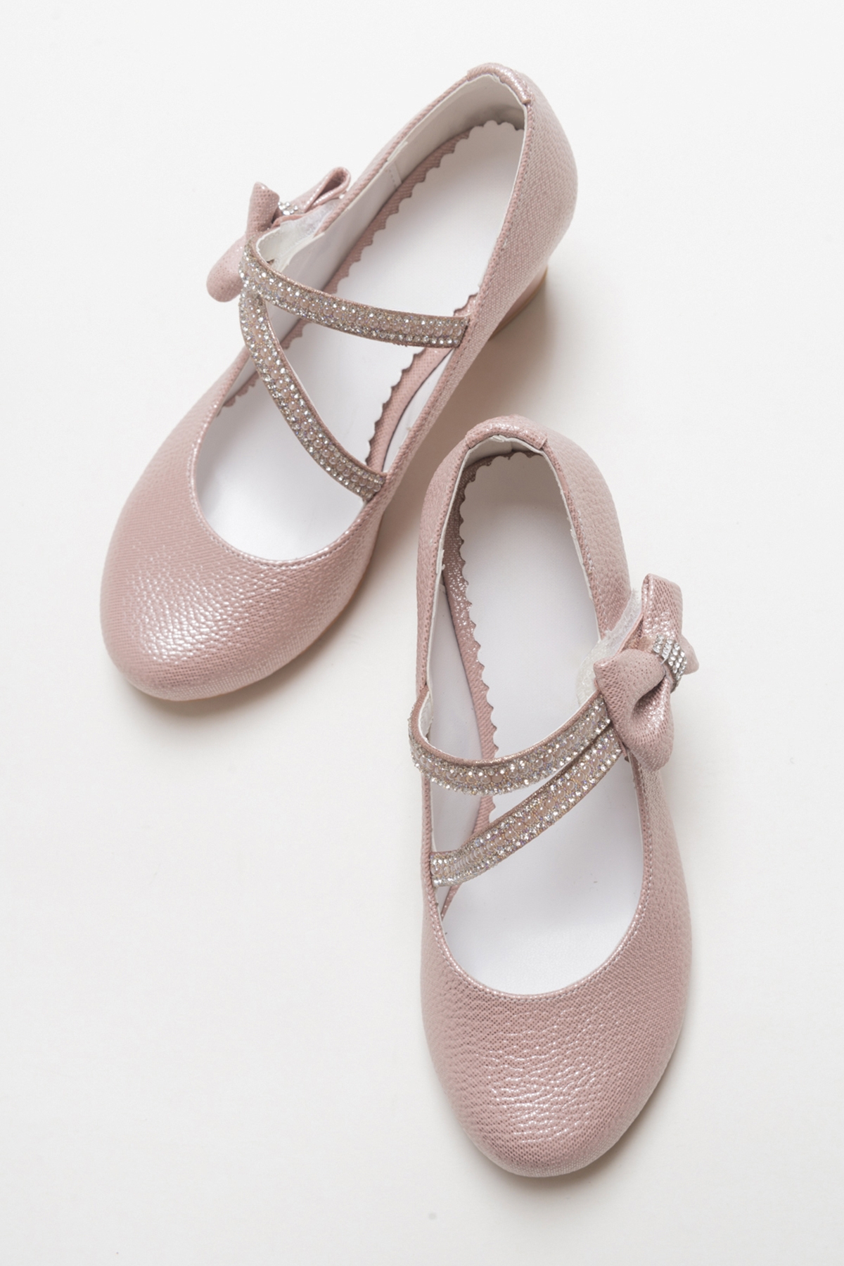Kız Çocuk Pudra Topuklu Abiye Ayakkabı - Görsel 4
