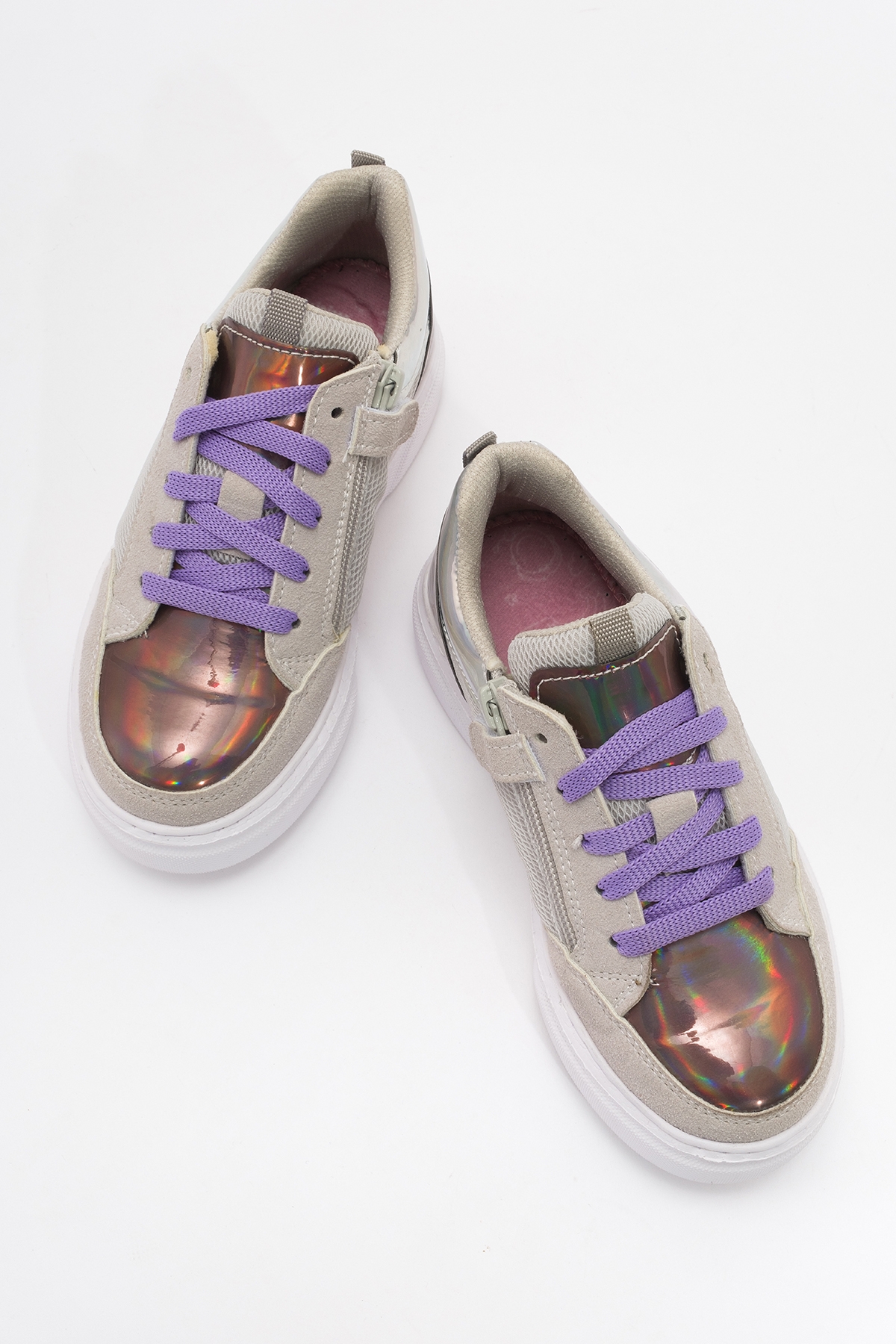 Kız Çocuk Gri Günlük Sneaker Ayakkabı - Görsel 4