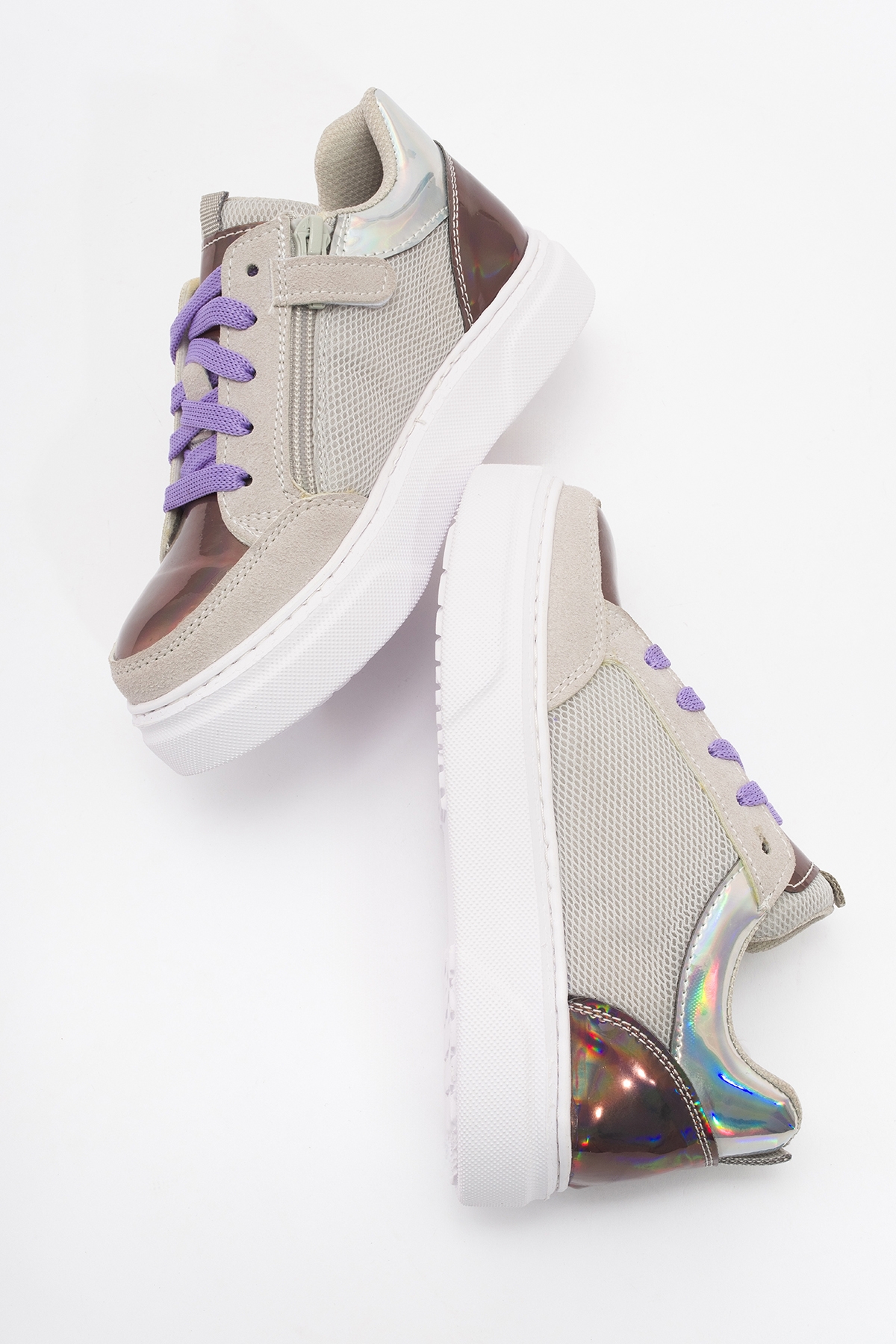 Kız Çocuk Gri Günlük Sneaker Ayakkabı - Görsel 5