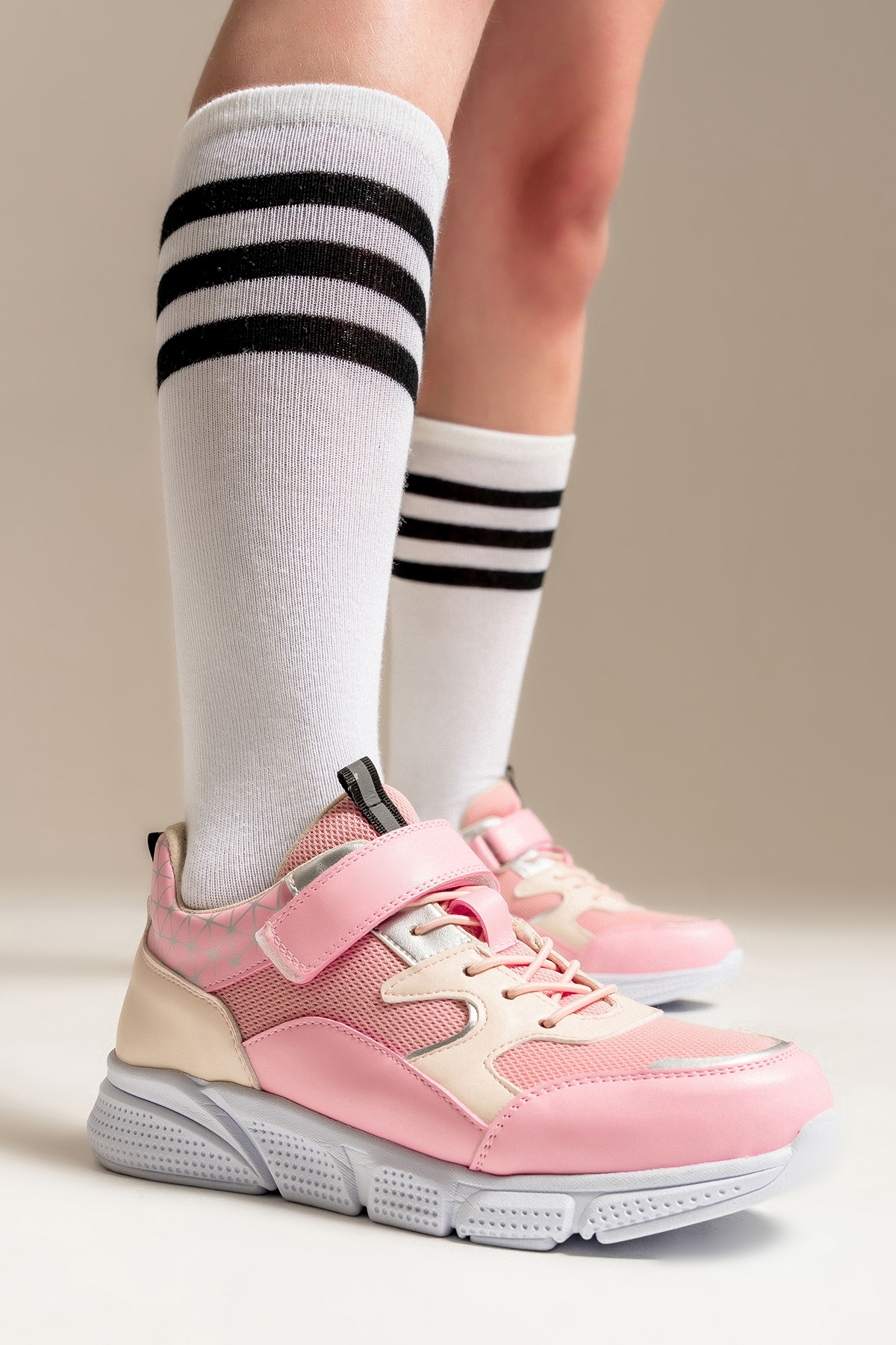 Unisex Çocuk Pudra Günlük Spor Ayakkabı - Görsel 2