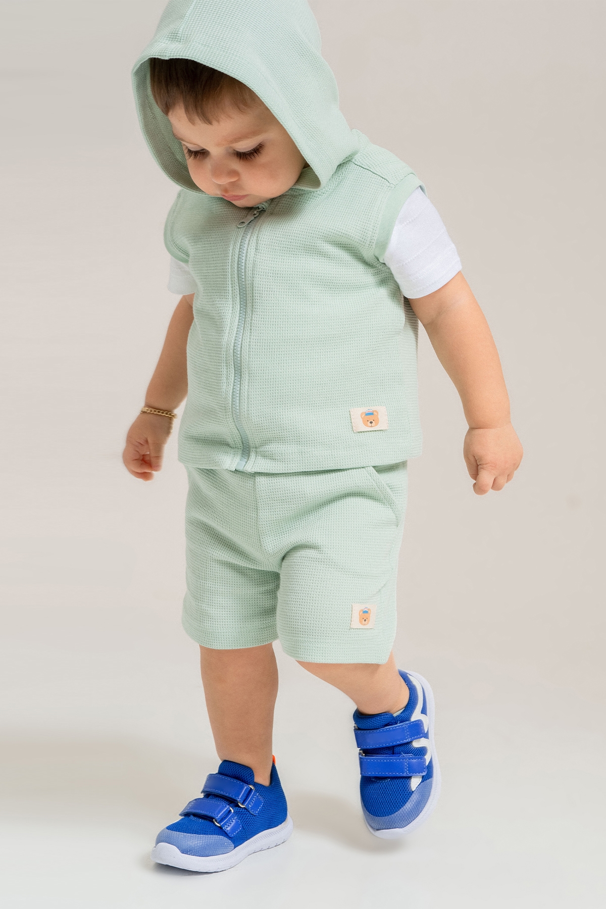 Unisex Çocuk Saks Mavi Günlük İlk Adım Spor Ayakkabı - Görsel 2