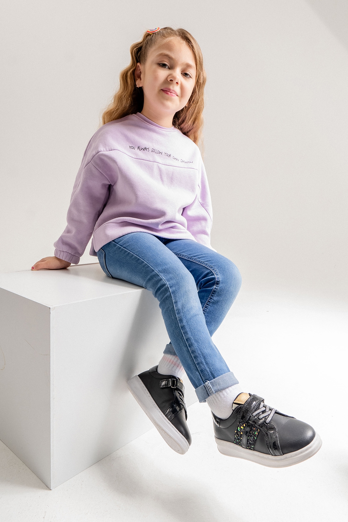 Kız Çocuk Siyah Hakiki Deri Anatomik Günlük Ayakkabı - Görsel 2