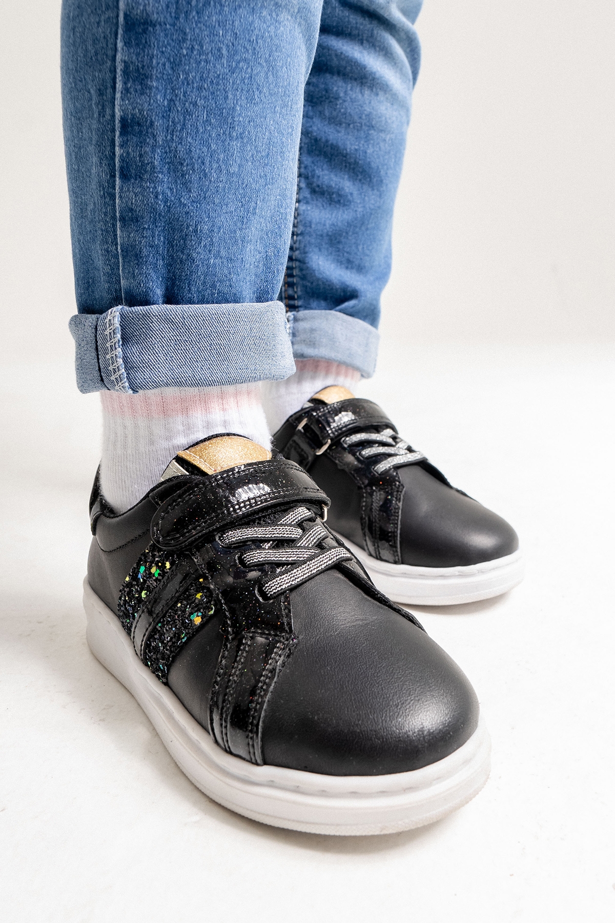 Kız Çocuk Siyah Hakiki Deri Anatomik Günlük Ayakkabı - Görsel 4
