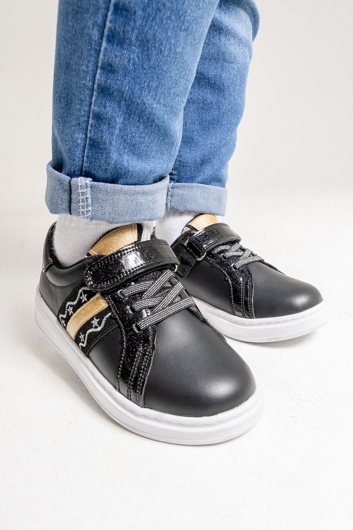 Kız Çocuk Siyah Hakiki Deri Anatomik Günlük Ayakkabı - Görsel 4