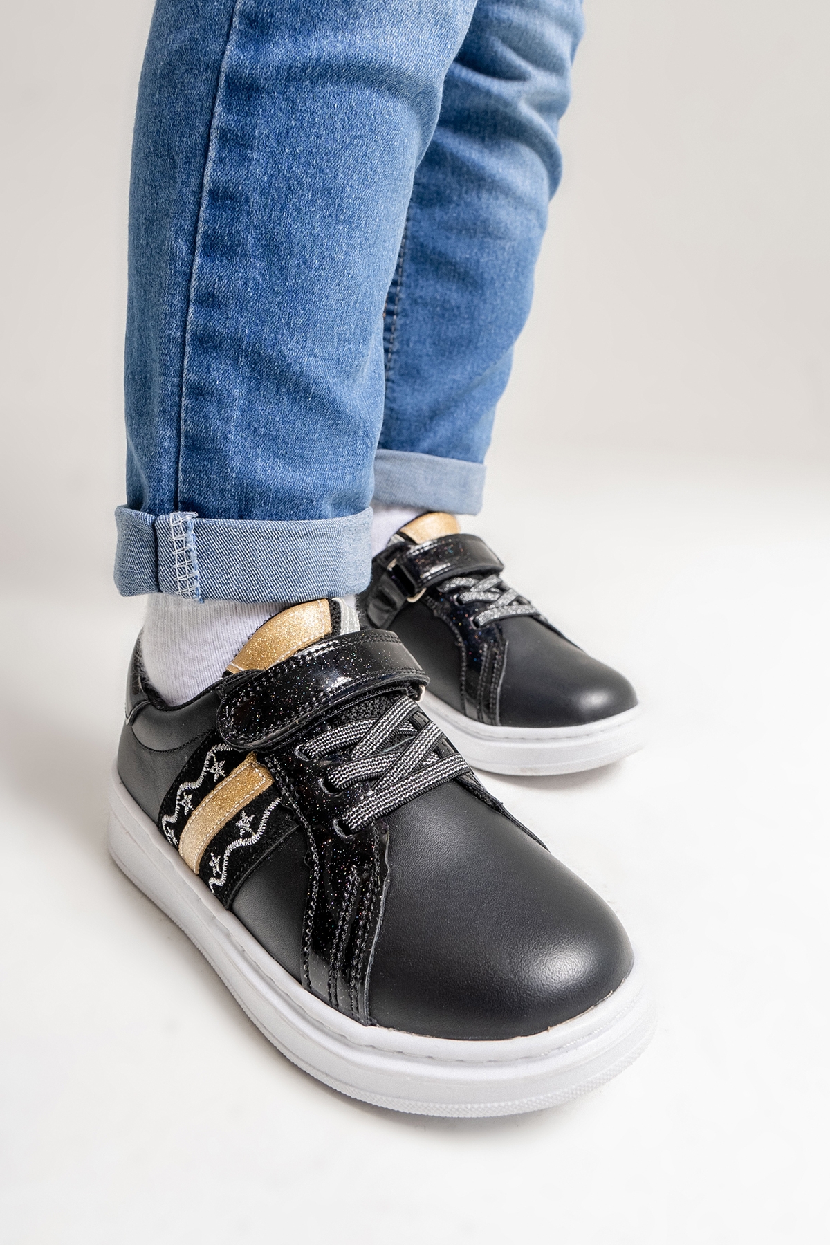 Kız Çocuk Siyah Hakiki Deri Anatomik Günlük Ayakkabı - Görsel 6