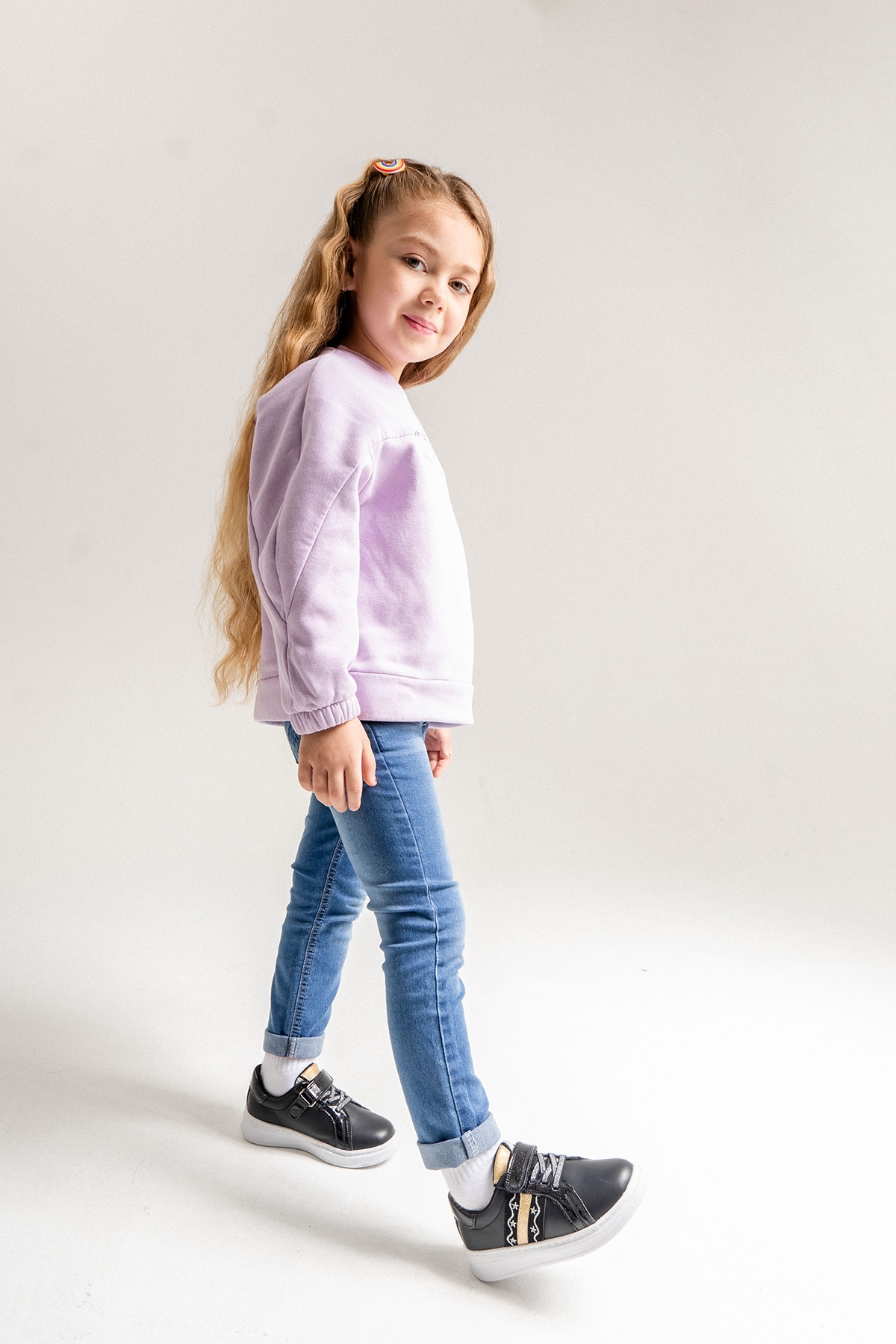 Kız Çocuk Siyah Hakiki Deri Anatomik Günlük Ayakkabı - Görsel 3