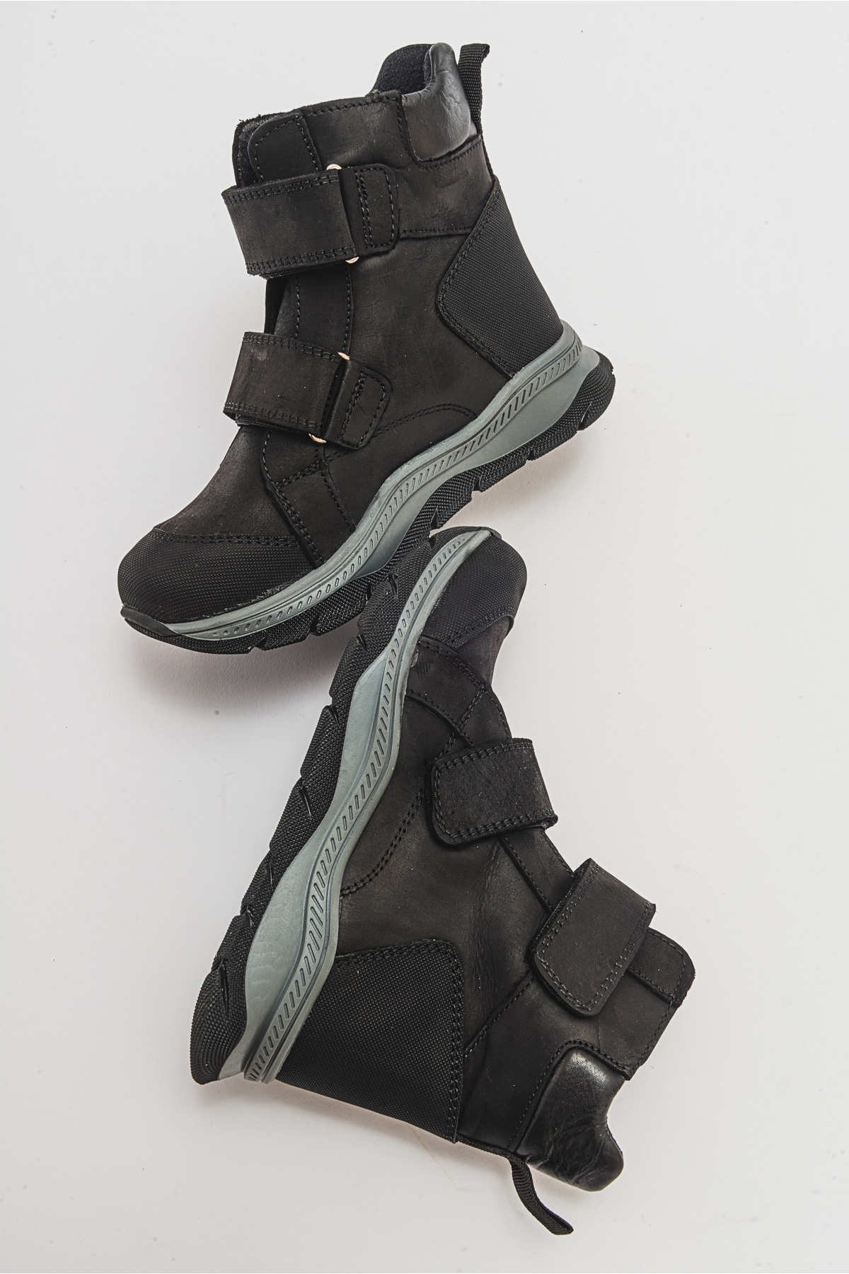 Erkek Çocuk Siyah Hakiki Deri Anatomik Günlük Bot - Görsel 5