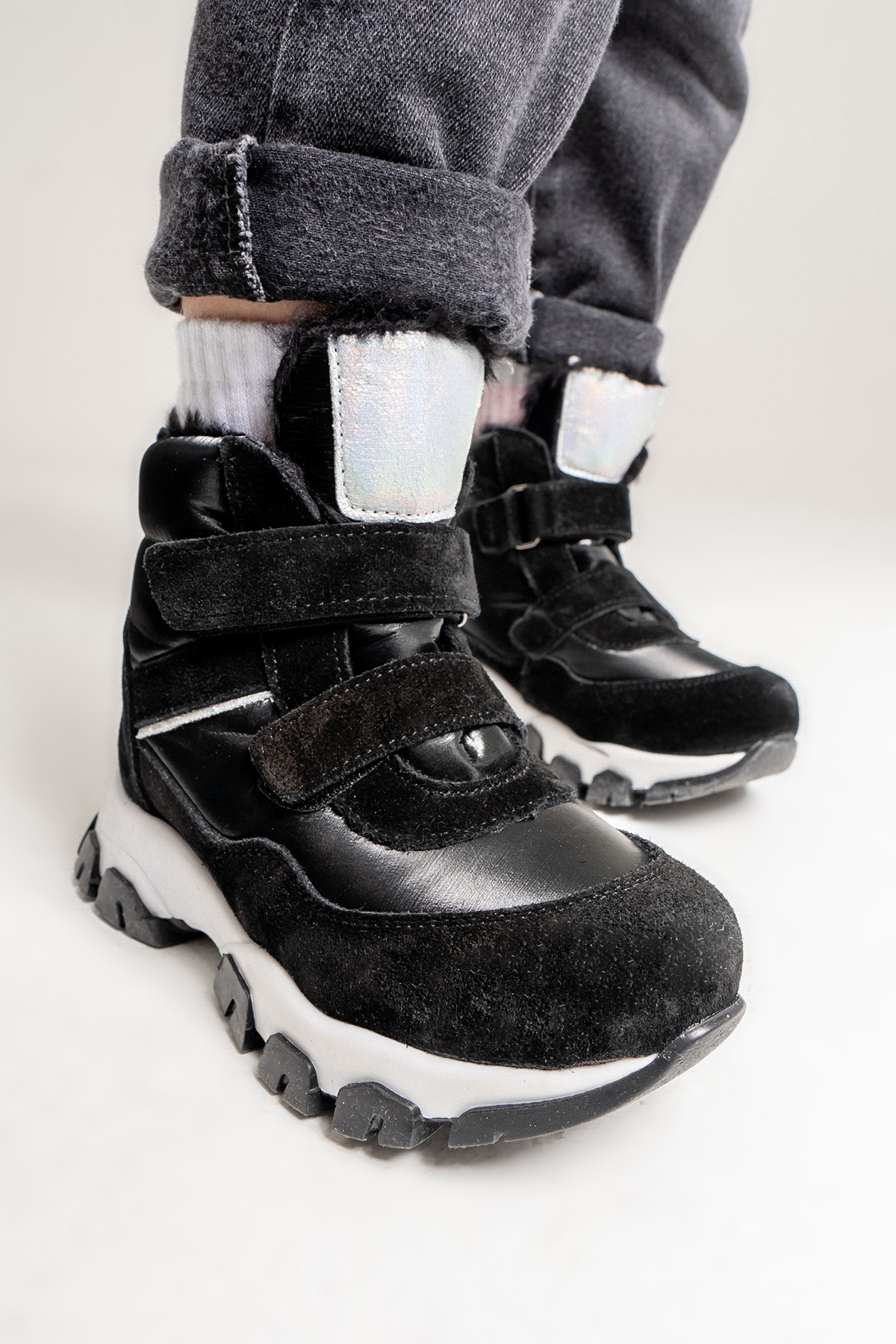 Kız Çocuk Siyah Hakiki Deri Anatomik Günlük Bot - Görsel 4