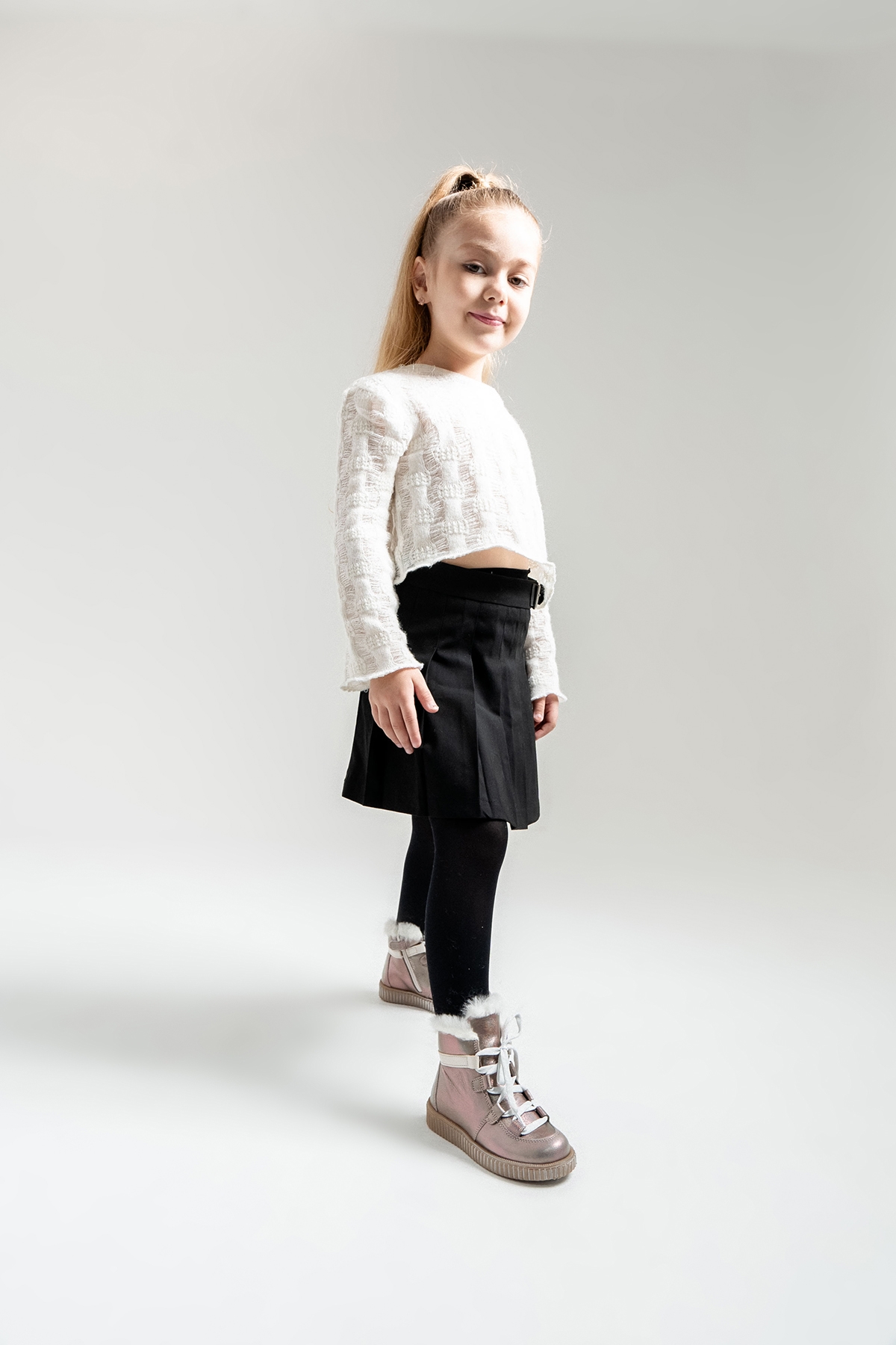 Kız Çocuk Vizon Simli Hakiki Deri Anatomik Günlük Bot - Görsel 3