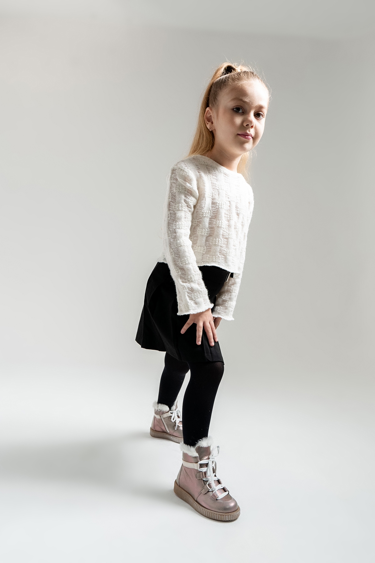 Kız Çocuk Vizon Simli Hakiki Deri Anatomik Günlük Bot - Görsel 4