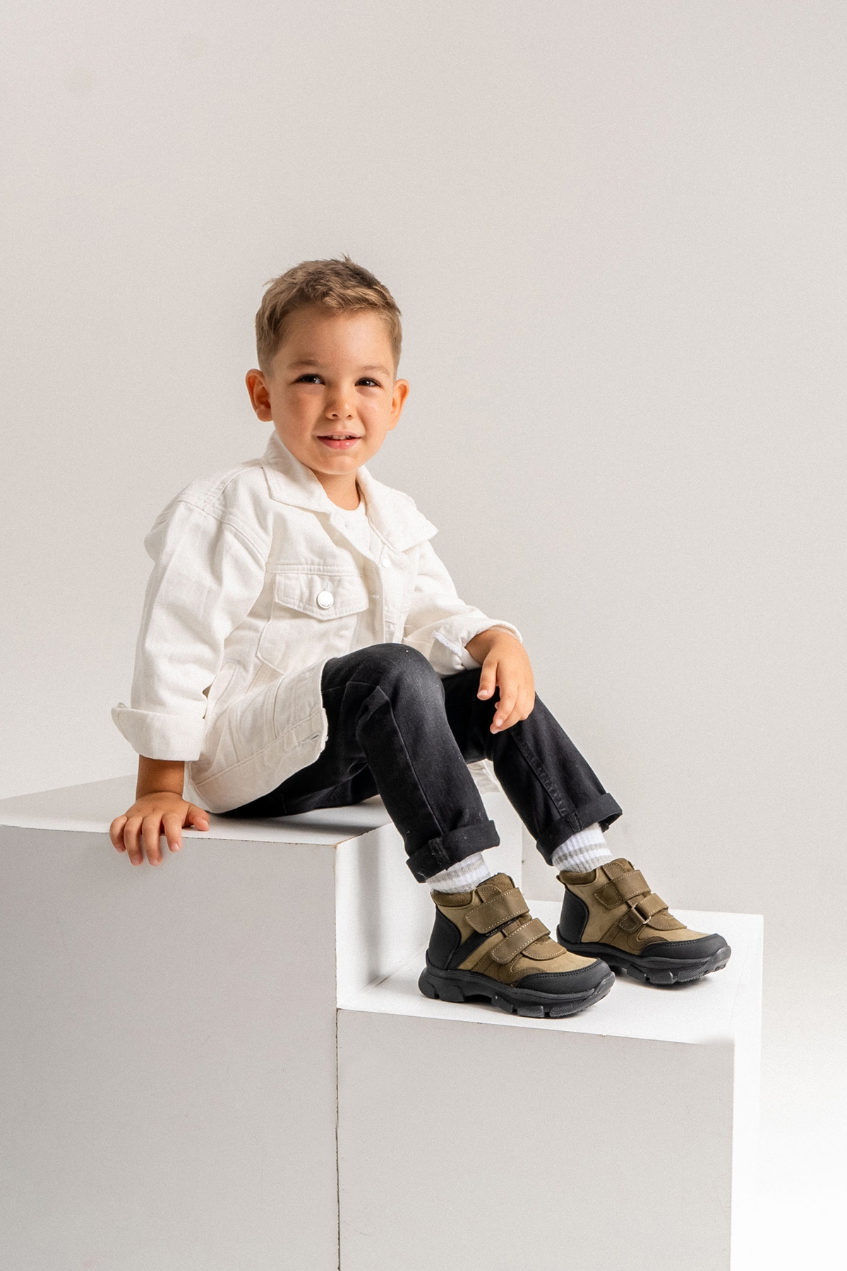 Erkek Çocuk Haki Hakiki Deri Anatomik Günlük Bot - Görsel 2