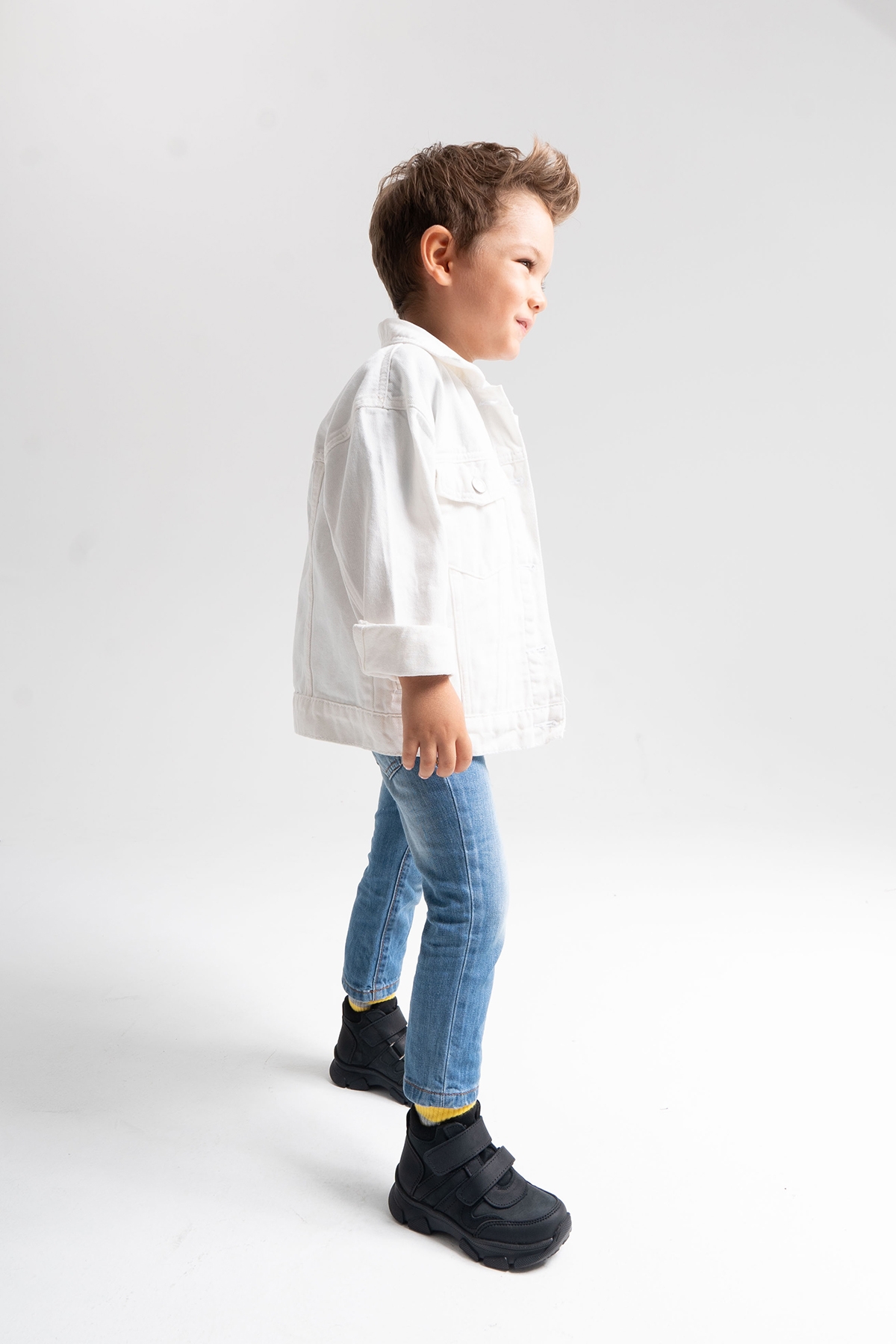 Erkek Çocuk Siyah Hakiki Deri Anatomik Günlük Bot - Görsel 6