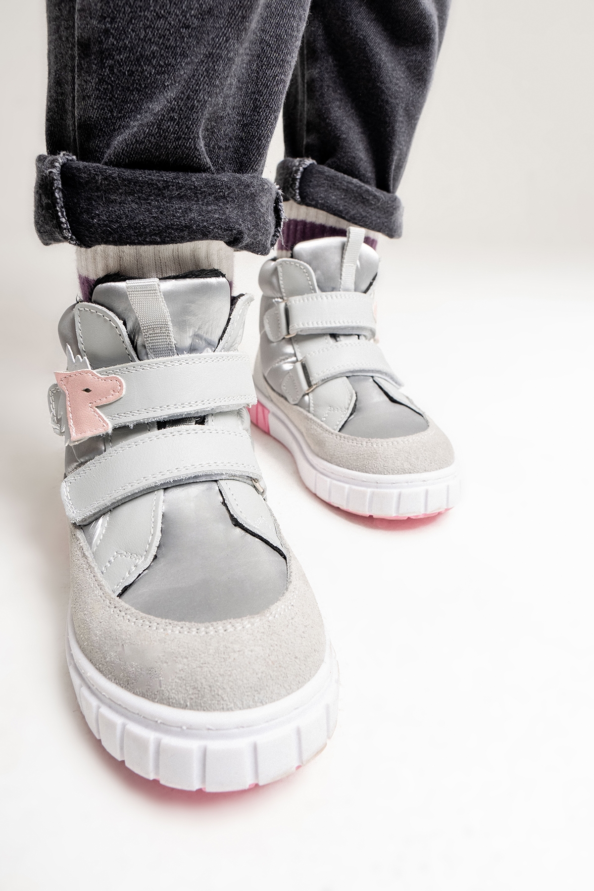 Kız Çocuk Gri Hakiki Deri Anatomik Günlük Bot - Görsel 6