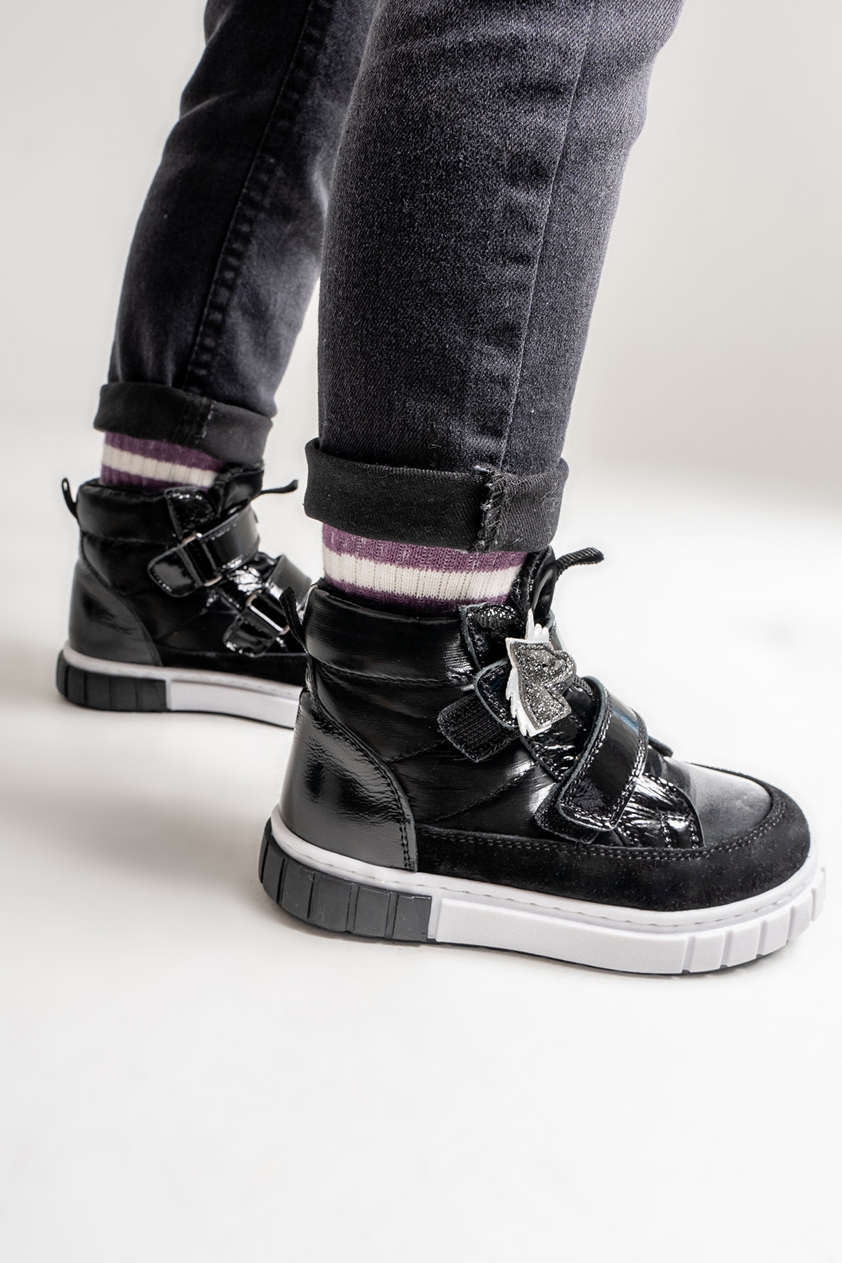 Kız Çocuk Siyah Hakiki Deri Anatomik Günlük Bot - Görsel 4