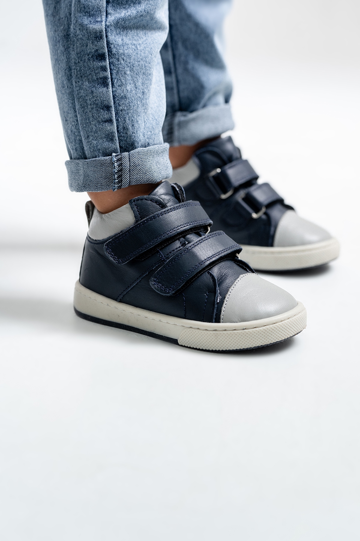 Erkek Çocuk Lacivert Hakiki Deri Anatomik Günlük Bot - Görsel 5