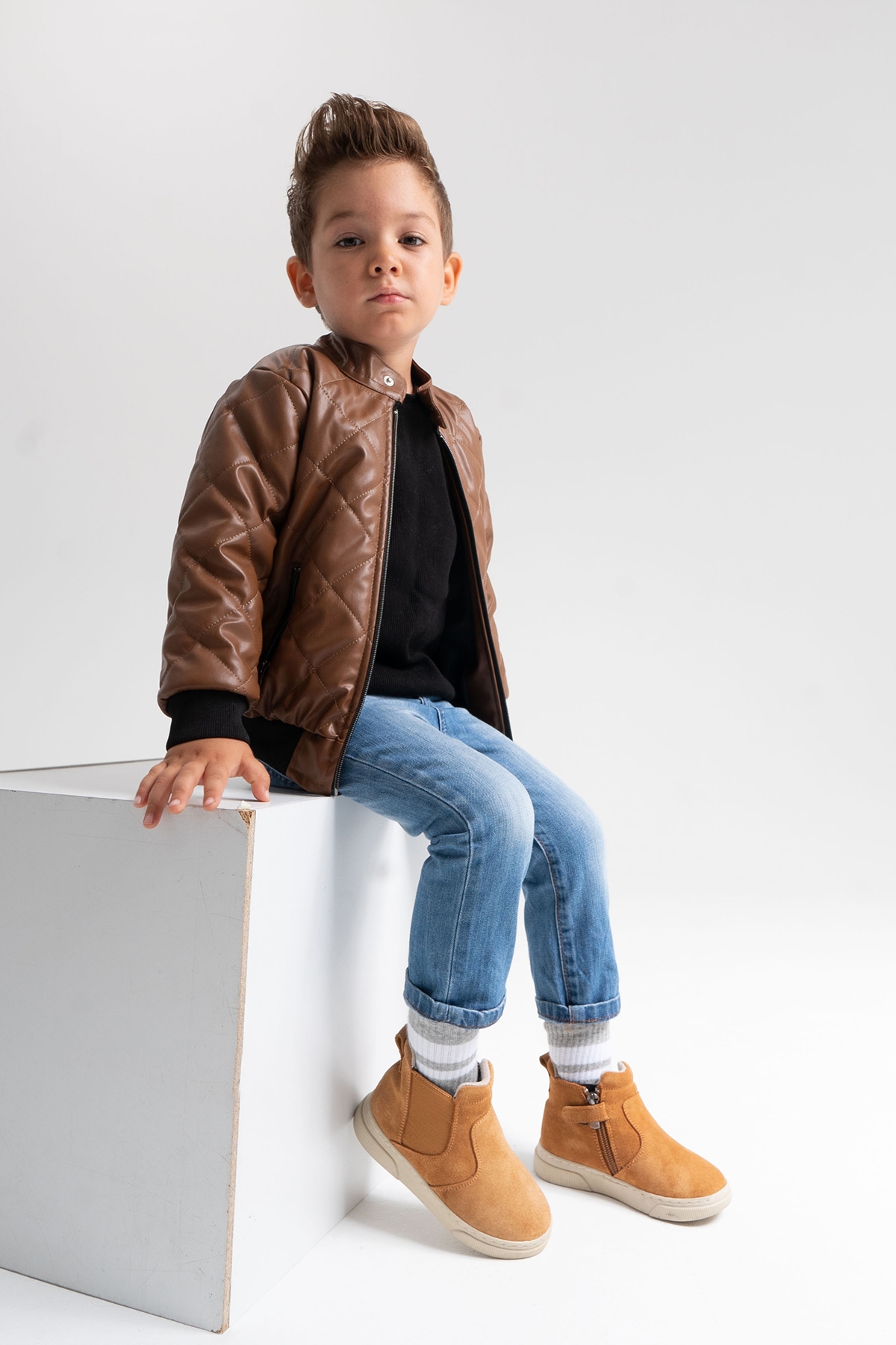 Erkek Çocuk Kum Hakiki Deri Anatomik Günlük Bot - Görsel 3
